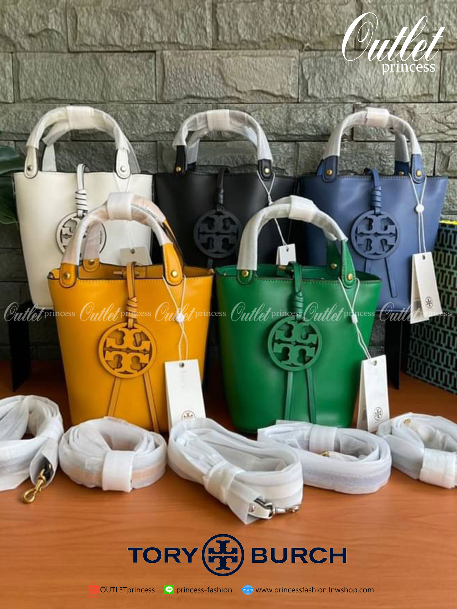 TORY BURCH LEATHER BUCKET BAG MILLER MINI BAG รุ่น 55222 กระเป๋าสะพาย Crossbody ทรงถังสวยสุดฮิต เป็นรูปทรงใหม่