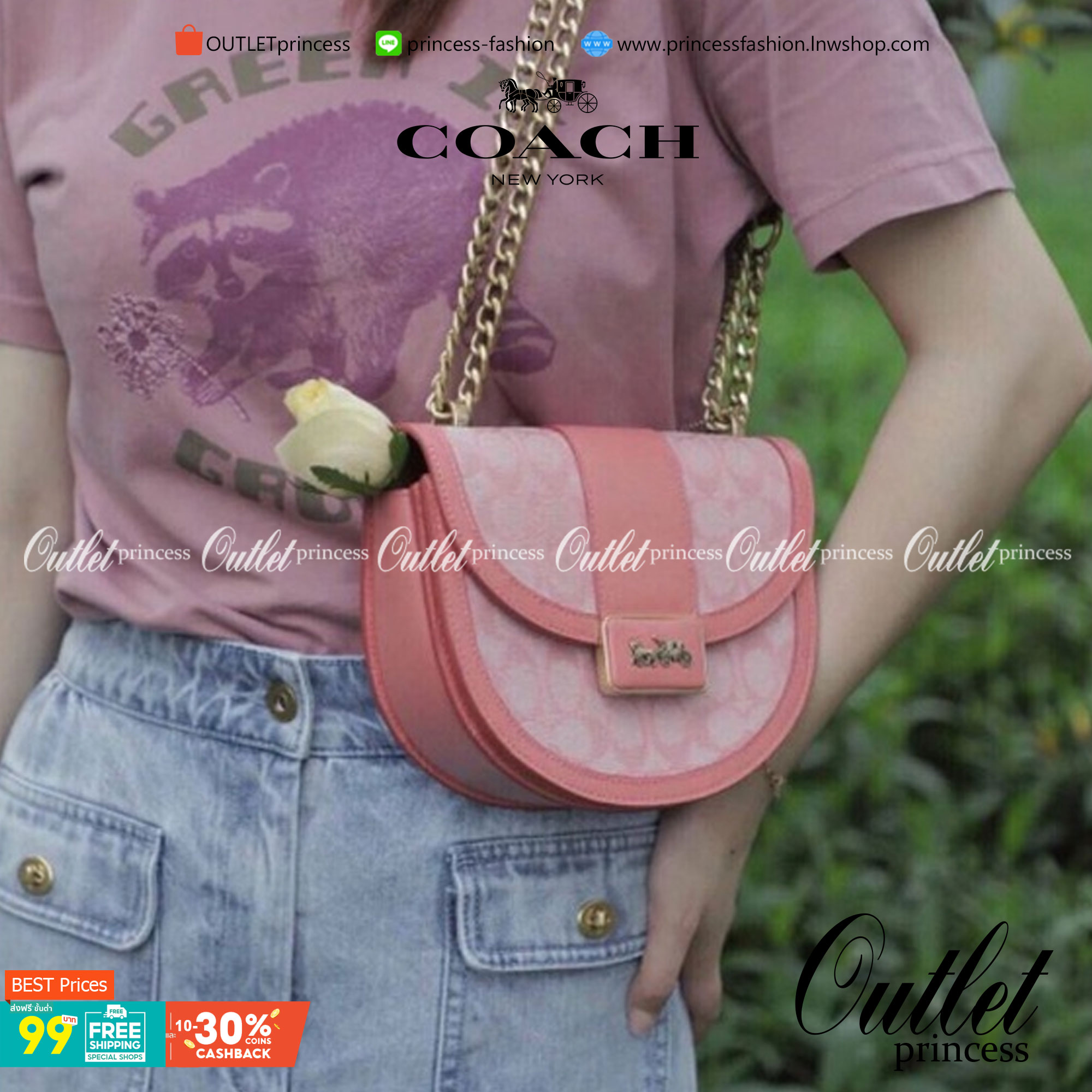 COACH ALIE SADDLE BAG : BLACK