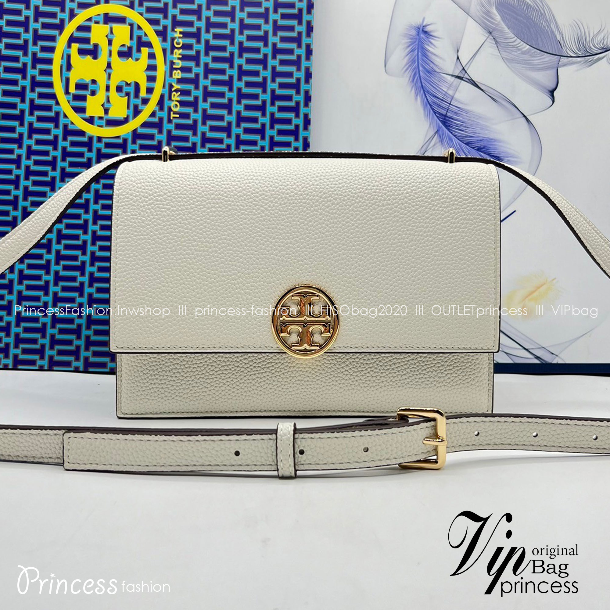 TORY BURCH MILLER LEATHER SHOULDER BAG กระเป๋าสะพายสวยหรู ผู้ดีทุกสี สายถอดได้ ถือเป็นคลัชได้ เกรดออริ สลับแท้ 1:1 ใช้งานต่างประเทศได้