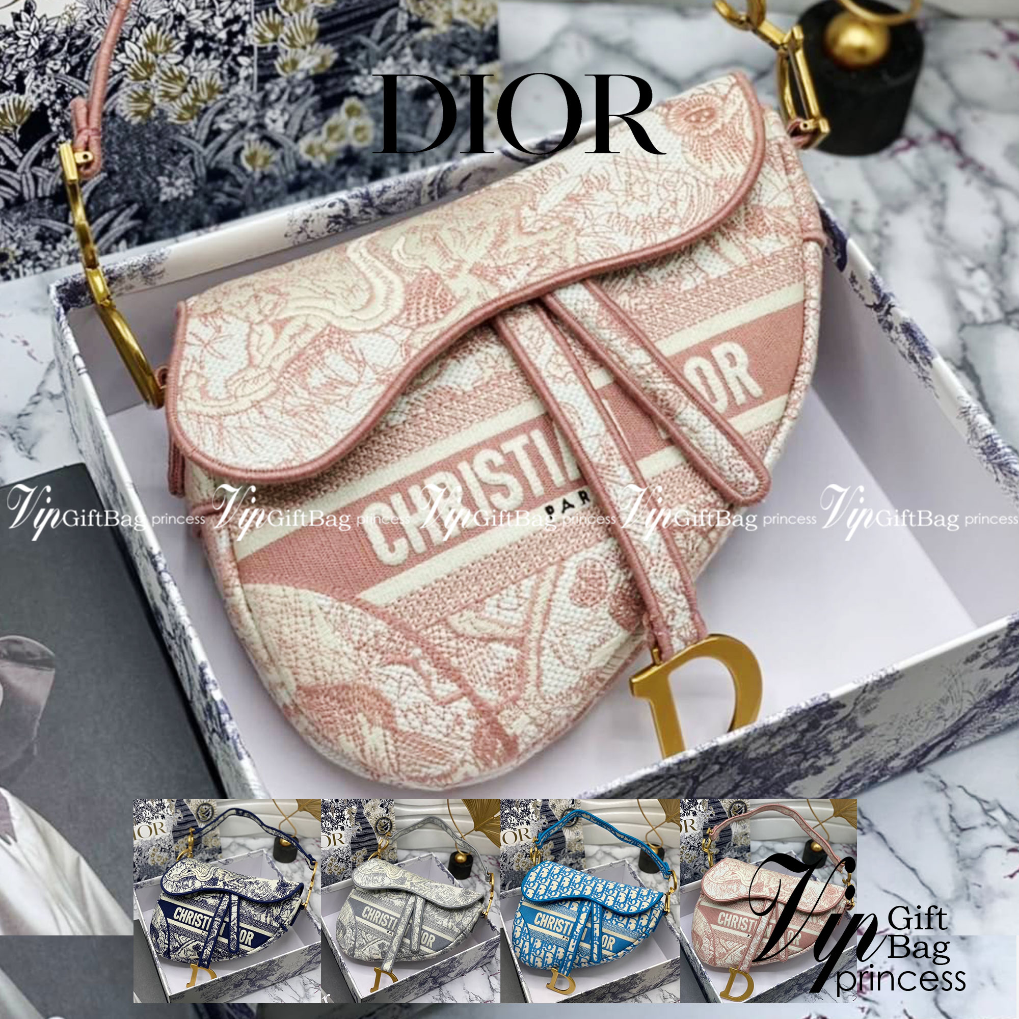 หนังแท้ DIOR SADDLE BAG Toile de Jouy Embroidery กระเป๋ารุ่นยอดนิยมตามแบบฉบับแบรนด์ พร้อมส่งที่ไทย เกรดออริจินอลหนังแท้ ภาพสินค้าถ่ายจากงานขายจริง ใช้งานต่างประเทศได้ค่ะ