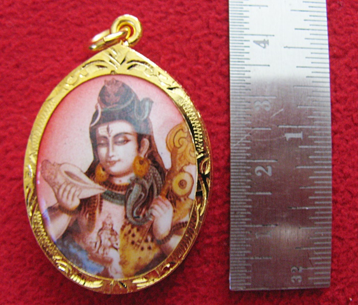 ล็อกเก็ตพระศิวะพิมพ์ใหญ่เลี่ยมทองไมครอนพร้อมใบคาถาค่ะ