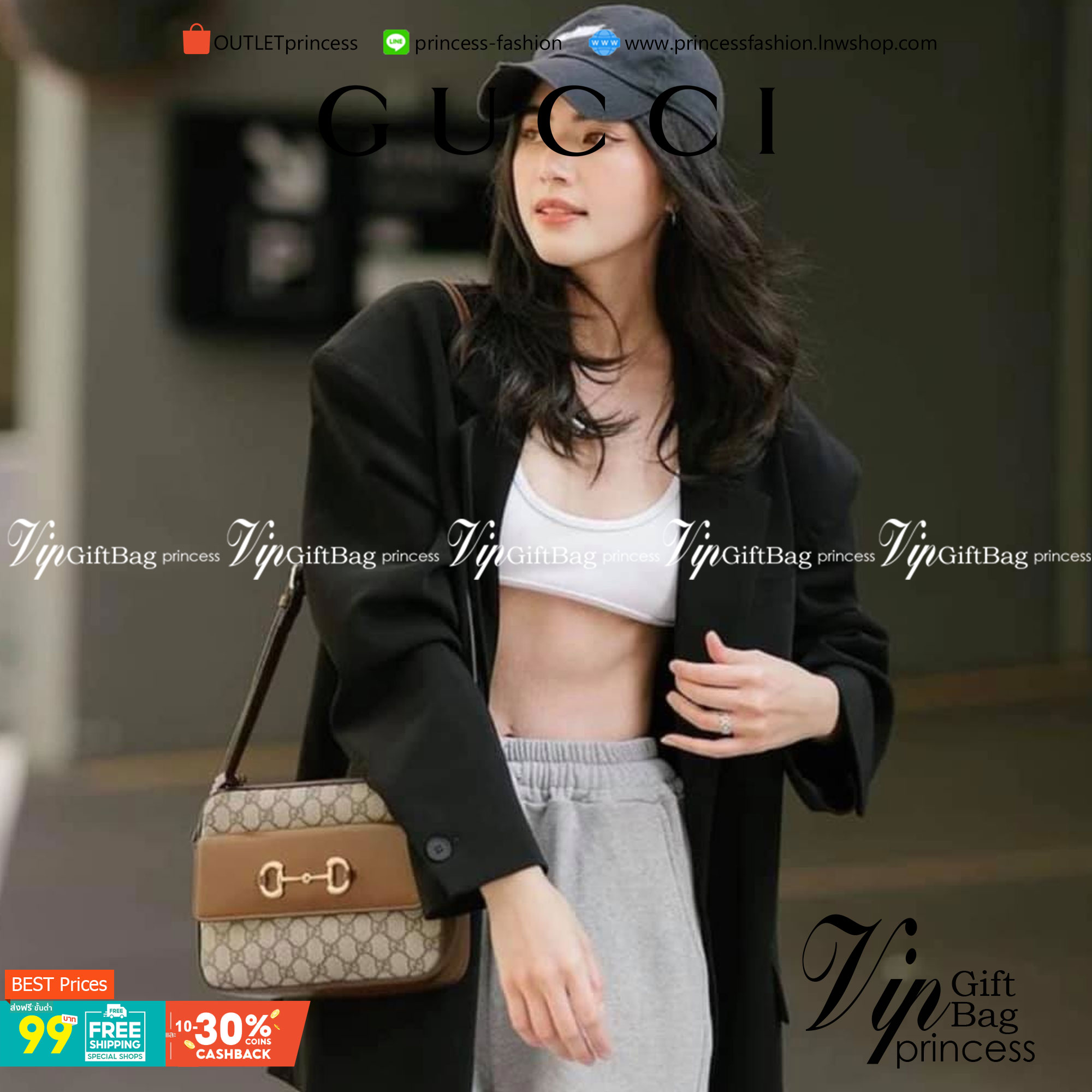 VIP 】Brown GUCCI Horsebit 1955 small color-block leather shoulder bag ด้วยรูปทรงกล่องอันคลาสสิกที่มาพร้อมรายละเอียดอันน่าค้นหา ดูหรูหรา สามารถใช้งานได้หลากหลายโอกาส เป็นเพื่อนคู่ใจในวันสบายๆ หรือออกงานเป็นทางการ ไม่ควรพลาดเลยค่ะ