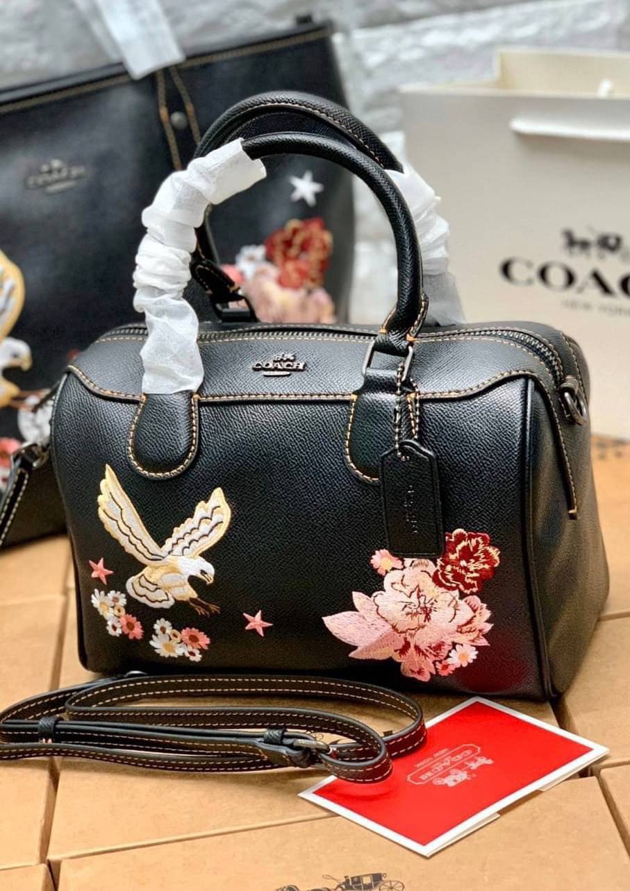 ของแท้ 100% COACH 31430 MINI BENETT SATCHEL WITH TATOO EMBROIDERY BLACK MULTI
