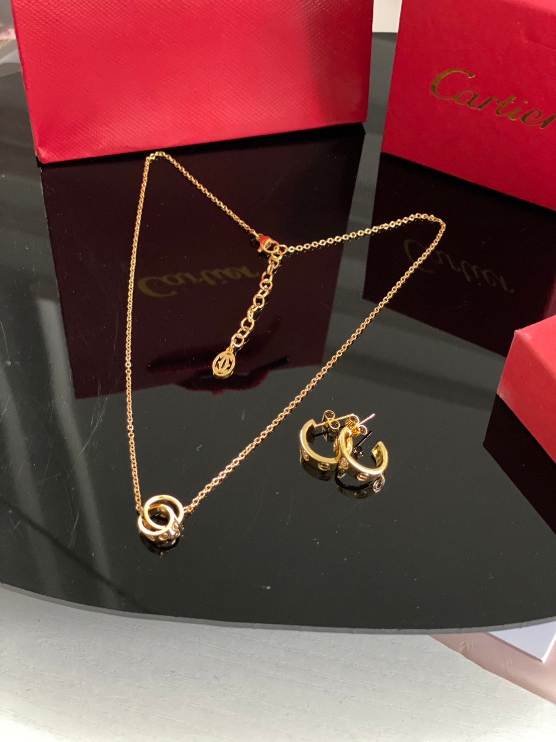Cartier necklace LOVE - gold พร้อมส่งที่ไทย สร้อยคอคาเทียร์ **สินค้าเกรดออริจินอล 1:1 สลับแท้ ใช้งานต่างประเทศได้ งานสวยตามรูป ภาพถ่ายจากงานขายจริง
