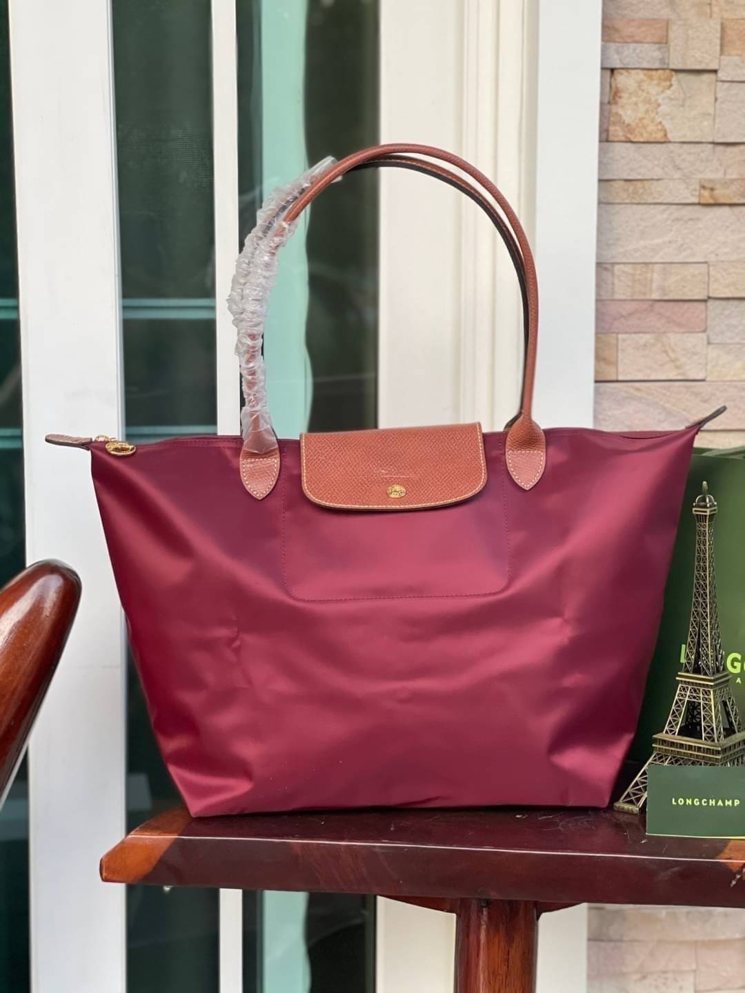 LONGCHAMP LE PLIAGE ORIGINAL SHOULDER BAG L (หูยาว ฝาน้ำตาล) กระเป๋าสะพายไหล่ รุ่น Original มีเอกลักษณ์อันโดดเด่นของรุ่นไอคอนนิค