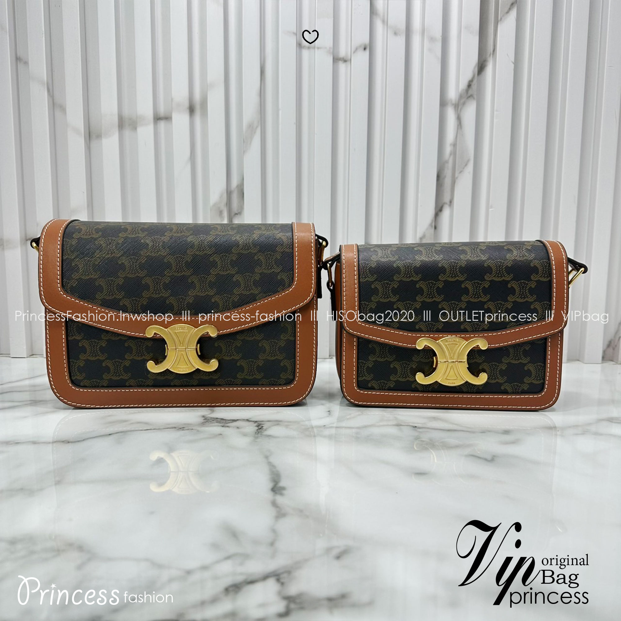 ORI หนังแท้ | 7" CELINE TRIOMPHE TEEN BAG in glossy leather กระเป๋าสะพายรุ่นยอดนิยม ถ่ายทอดให้เห็นถึงแก่นแท้ของสไตล์แบบ CELINE งานหนังเรียบเงาสวยหรูหรา