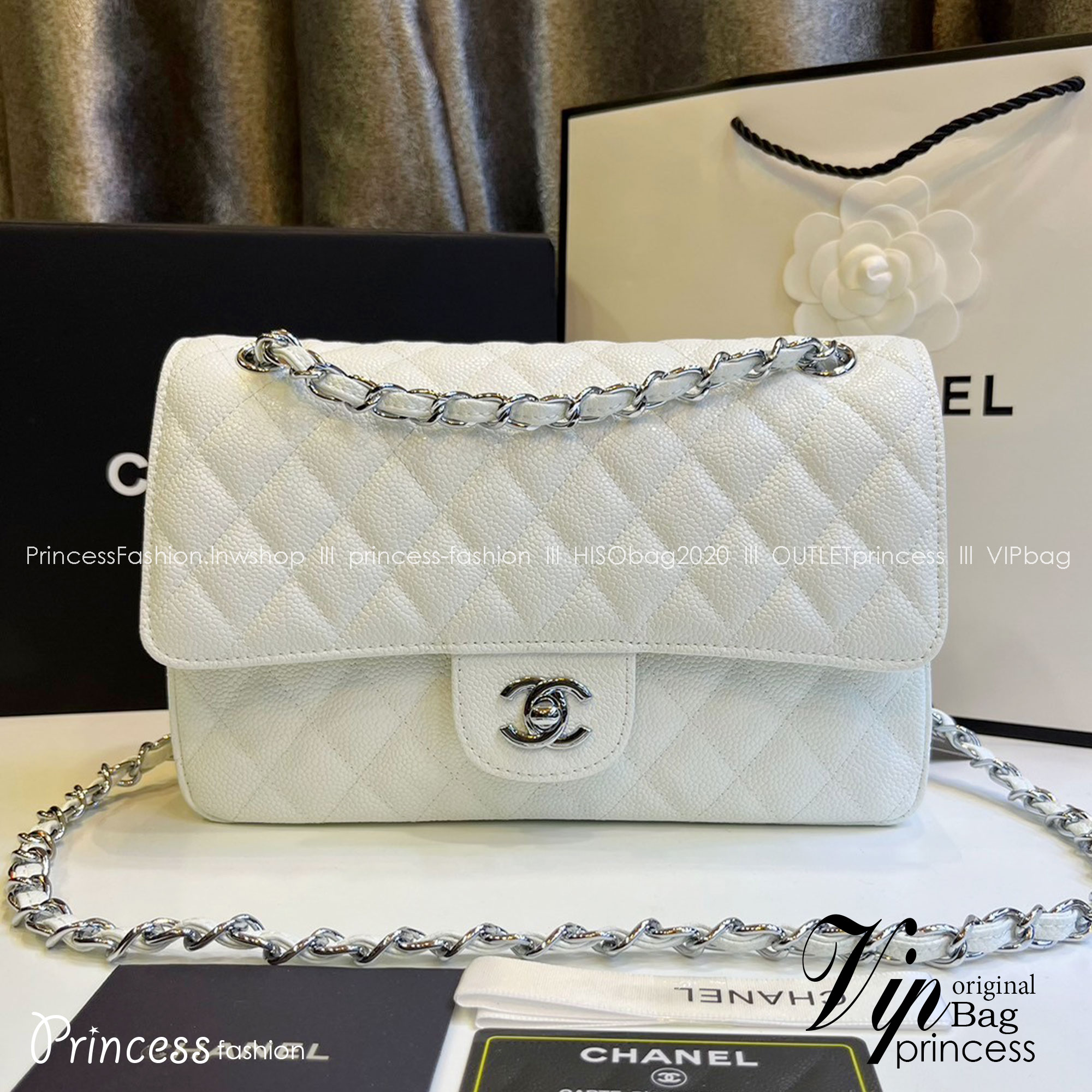 พร้อมส่งโทนพาสเทล CHANEL Classic in Pastel 25cm กระเป๋าสะพายรุ่นยอดนิยมเรียบหรู เกรดออริ 1:1 ใช้งานต่างประเทศได้ ภาพถ่ายจากงานขายจริง