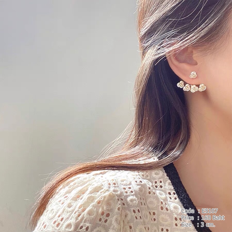 ต่างหูดอกไม้ ใส่หน้า-หลังหู แยกใส่เฉพาะดอกไม้ดอกเดียวได้