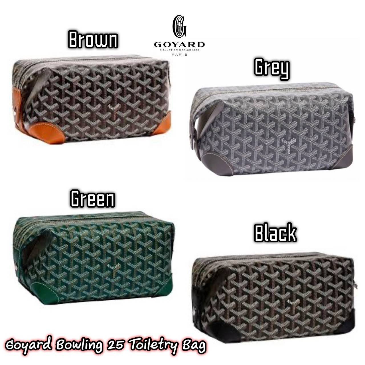 Goyard Bowling 25 Toiletry Bag กระเป๋าทรงพอชใช้งานง่ายกะทัดรัด รุ่นขายดี ใช้ได้ทั้งชายหญิง