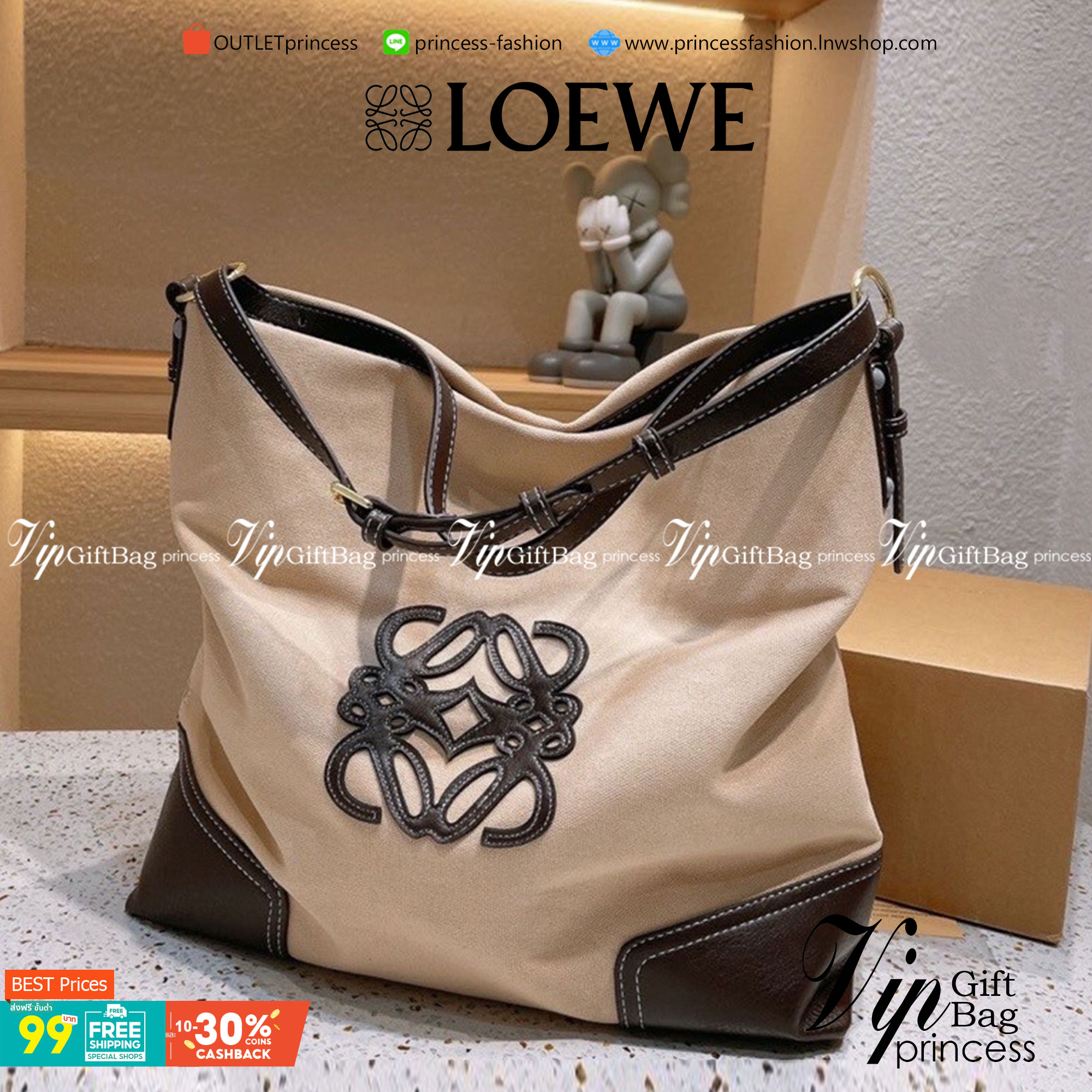 LOEWE VINTAGE DENIM TOTE LOGO EMBROIDERED CANVAS SHOULDER BAG กระเป๋าสะพายทรง tote ผ้าเดนิม ตัดขอบหนังและสายหนัง การตัดเย็บเดินด้ายสวยงามเลอร์ค่ามาก จะของได้เยอะมากกก สาวนักช้อปห้ามพลาดน้า
