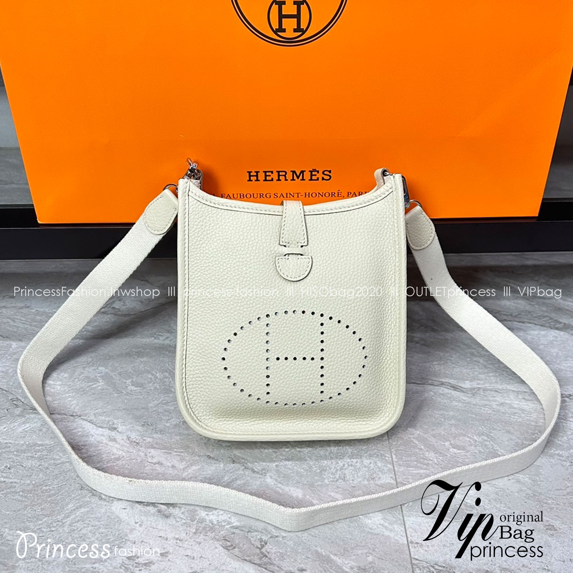 HERMES Evelyne TPM Bag The Perfect Mini Crossbody Bag 17cm กระเป๋าทรงโท้ทแบรนด์หรู เอกลักษณ์ของความสง่างาม เกรดออริ สลับแท้ 1:1 ใช้งานต่างประเทศได้