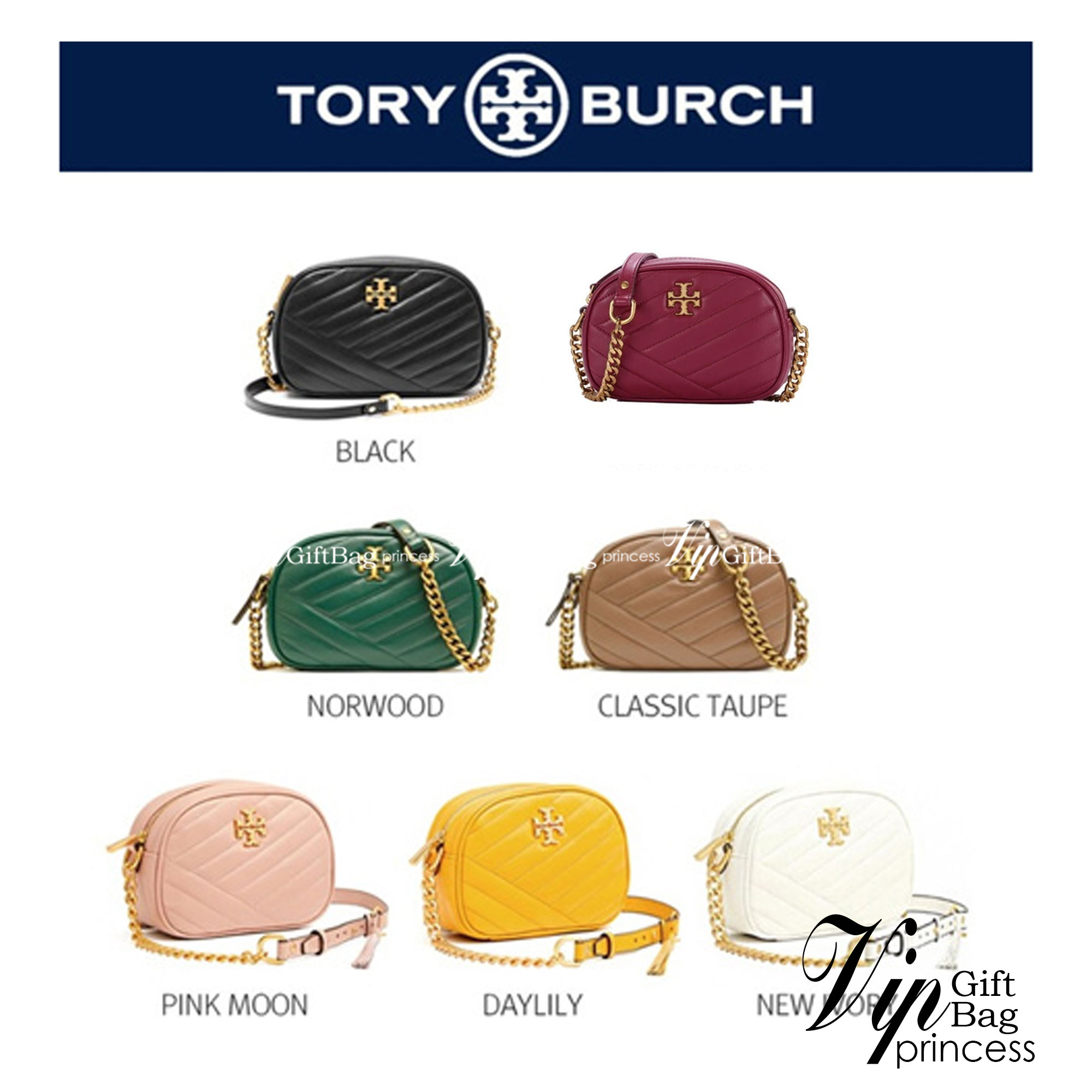 Tory Burch Kira Chevron Small Camera Bag กระเป๋าสะพายทรงกล่อง ซิปบน อะไหล่ทอง สายสะพายยาวแบบครอสบอดี้ งานสวยปั๊มทุกจุดเป๊ะทุกมุม เปิด - ปิดกระเป๋าด้วยซิป ด้านในโล่ง มีช่องซิป 1 ช่อง มาพร้อมสายสะพายยาว ปรับระดับได้ค่ะ