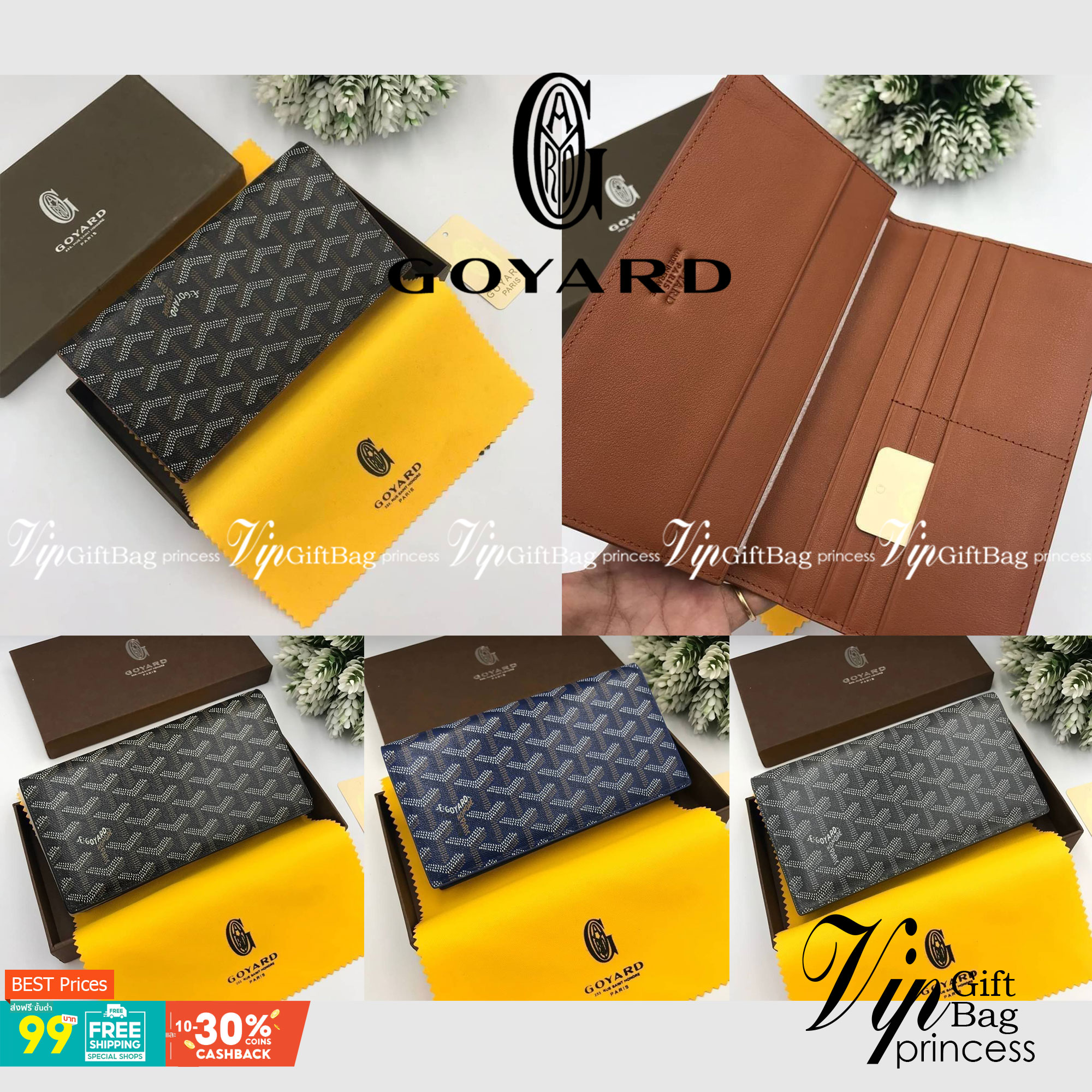 VIP 】หนังแท้ GOYARD LONG WALLET กระเป๋าสตางค์ใบยาว รุ่นตามหา มาเท่าไหร่ไม่เคยพอเลยค่า เป็นรุ่นคลาสสิกที่หยิบมาใช้งานได้บ่อยที่สุด งานหนังแท้ทั้งใบสวยมากนะคะ ใช้ทนทานได้นานเลยค่ะ ภาพสินค้าถ่ายจากงานขายจริง พร้อมส่งที่ไทยราคาสุดคุ้มห้ามพลาดค่ะ!