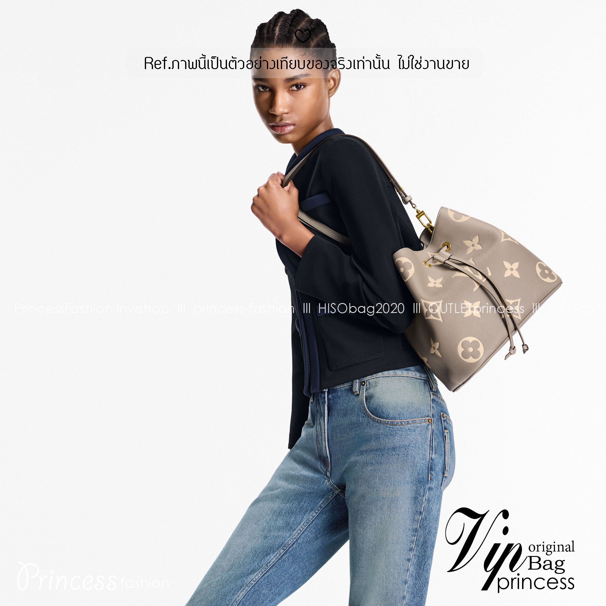 ORI หนังแท้ | LV NeoNoe MM Bucket bag Monogram Flower กระเป๋าสะพายทรงบัคเก็ต เอกลักษณ์ LV และลาย Monogram Flower อันโดดเด่นเพิ่มสไตล์ มีเสน่ห์ชวนหลงใหล