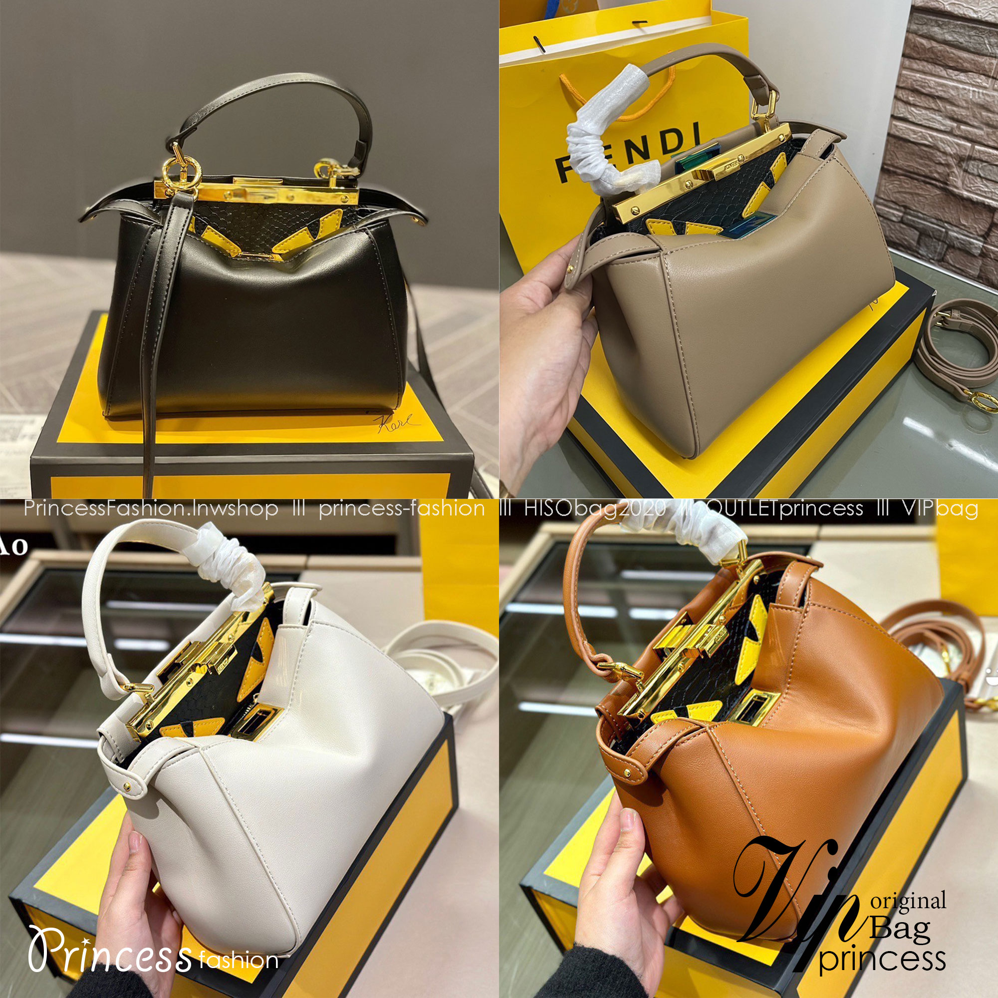 Fendi peekaboo Monster handle bag 9" กระเป๋ายอดนิยมของแบรนด์ ดีไซน์สวยเรียบหรูแฝงด้วยความเก๋ มาพร้อมสายยาว