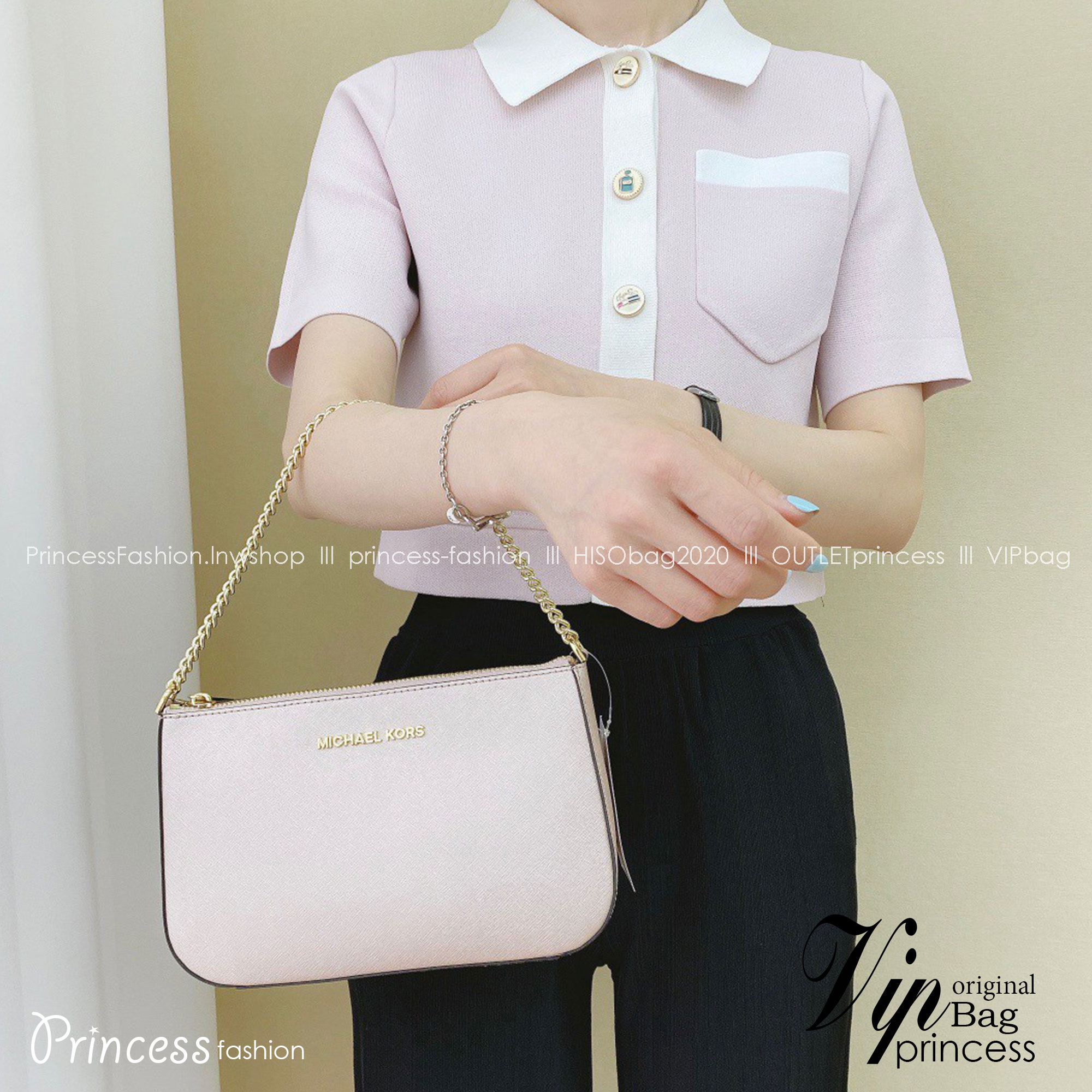 MICHEAL KORS SAFFIANO CROSSBODY BAG / MK Chain Pouchette Bag พร้อมส่ง 4 สี กระเป๋าสะพายข้าง ทรงสวย วัสดุหนัง SAFFIANO คุณภาพดี สวยอยู่ทรงแข็ง