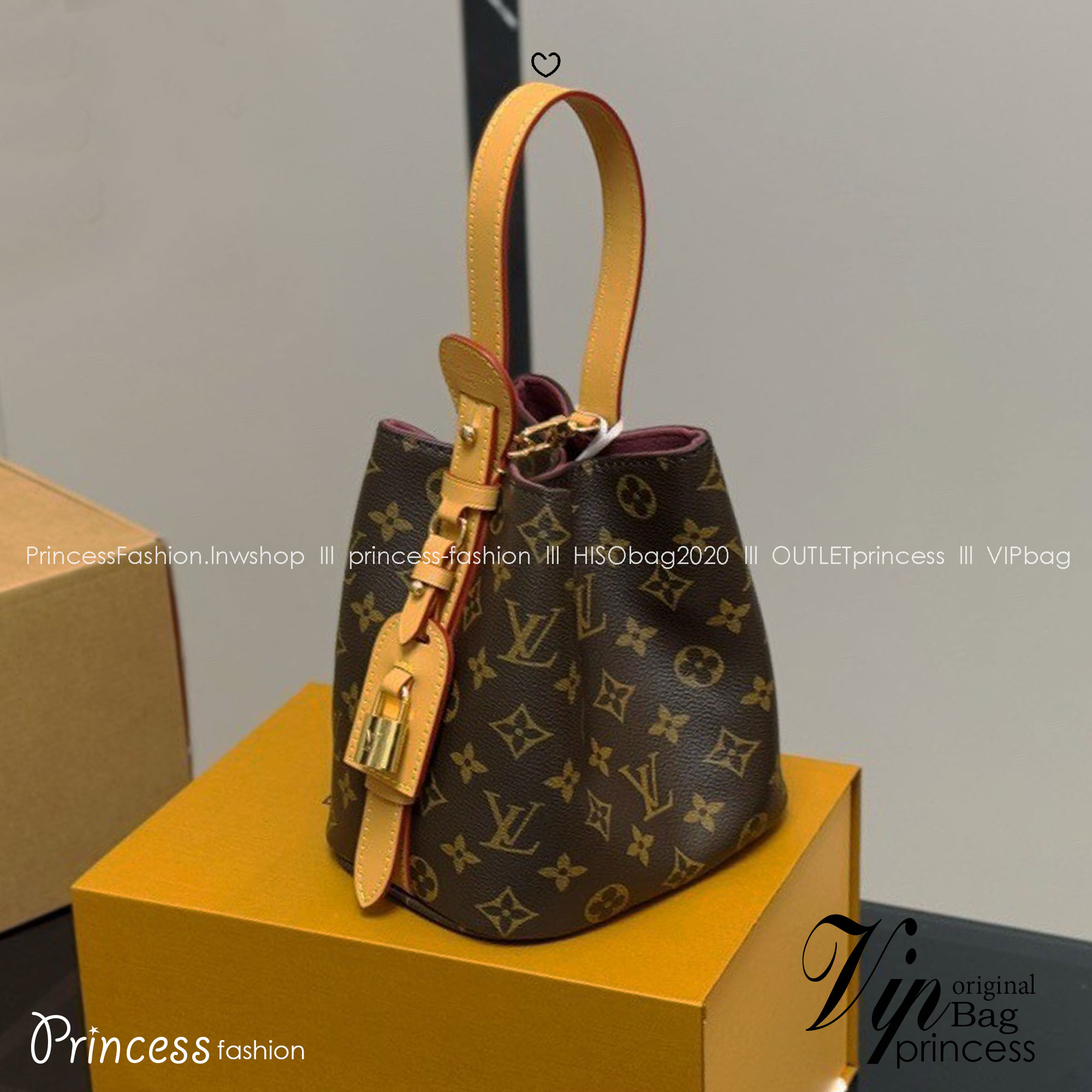 LV All In BB bag กระเป๋าทรงบัคเก็ตไซส์เล็กน่ารัก พร้อมใบลูกแยกใช้งาน และแม่กุญแจ/เนมแท็กสวยหรูโดดเด่น ดีไซน์คลาสสิคคงความเอกลักษณ์