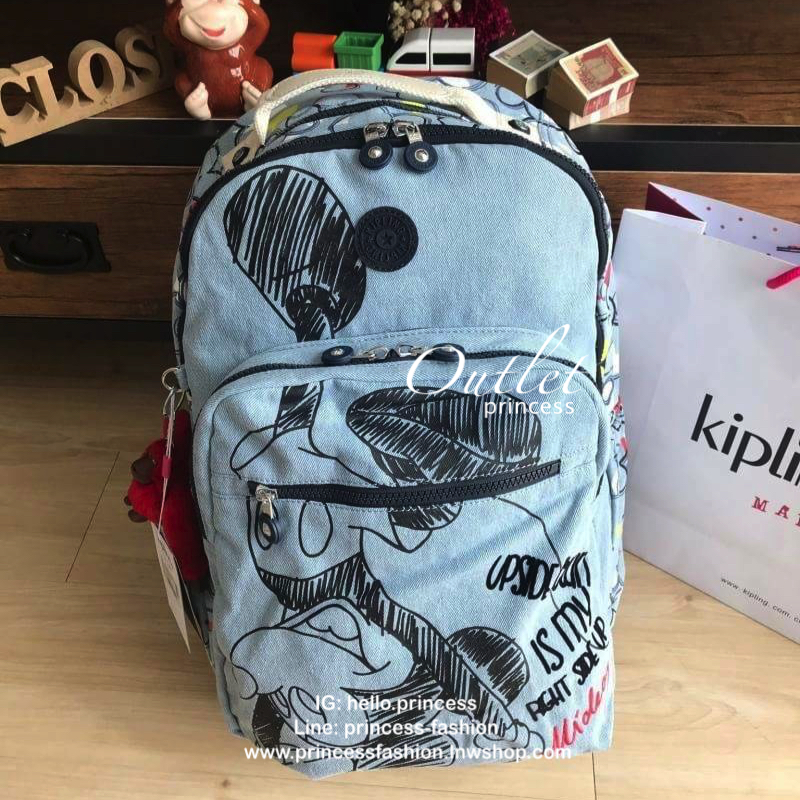 Kipling & Disney's 90 Years of Mickey Mouse Seoul GO Small& Large Laptop Backpack ฉลองครบ90ปีกับดิสนีย์กับรุ่นลิมิเตท เป้สวยๆที่มาวาดลวดลายและสีสันลงบนผ้าเป็นลายการ์ตูนมิคกี้ และไม่ลืมที่จะมีพวงกุญแจลิงเป็นสัญลักษณ์ ขนาดและไซส์ใช้ได้กับทั้งเด็กและผู้