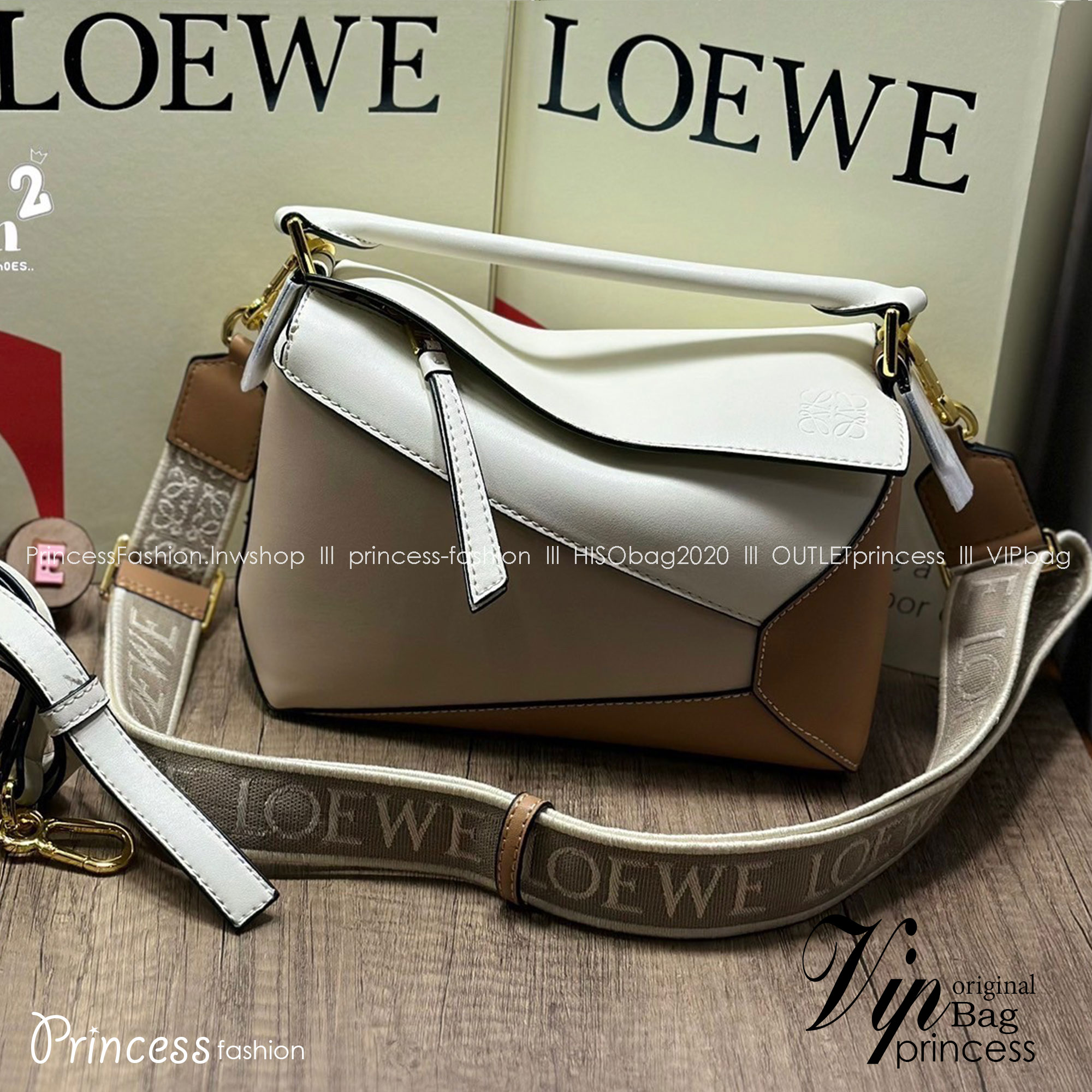 LOEWE Puzzle bag กระเป๋าสะพายแบรนด์หรู ทรงคล้ายลูกลักบี้ มาพร้อมสายยาวผ้าแจ็คการ์ด สวยงามมากค่ะ เกรดออริ ใช้งานต่างประเทศได้