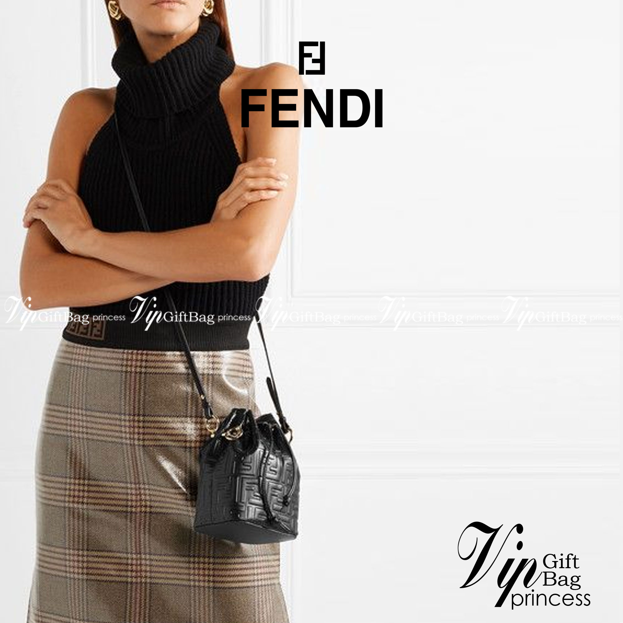 หนังแท้ FENDI MON TRESOR BUCKET BAG พร้อมส่งที่ไทย ภาพสินค้าถ่ายจากงานขายจริง ใช้งานต่างประเทศได้ค่ะ