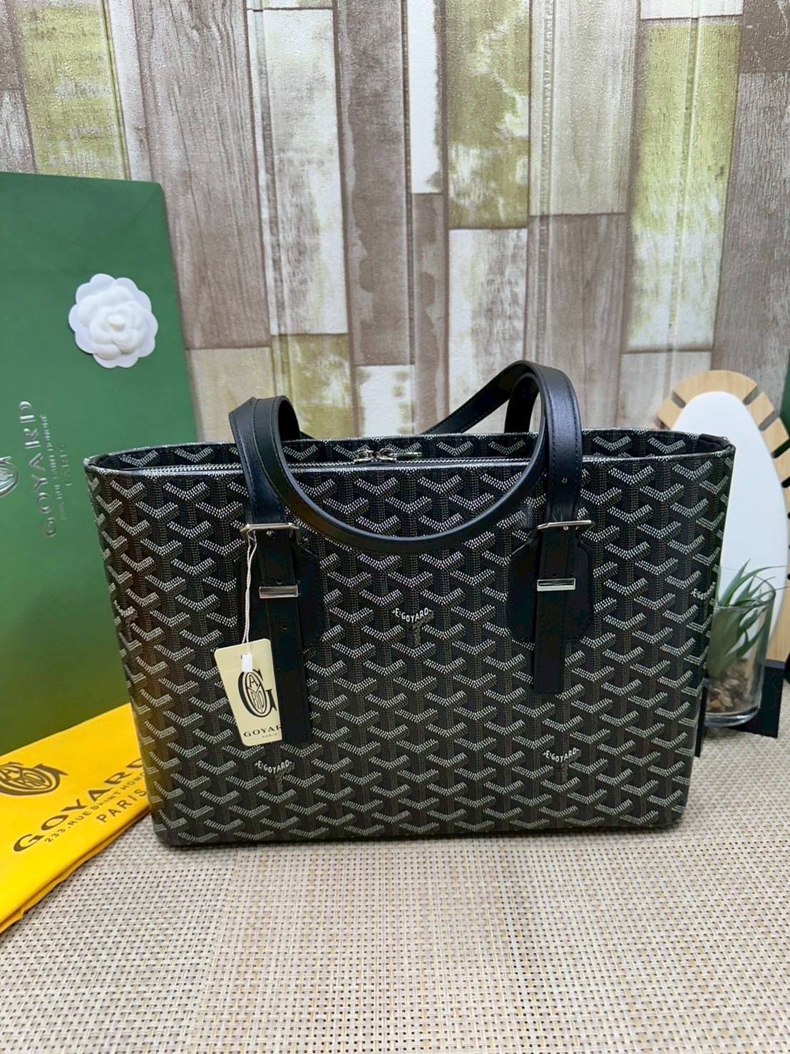 7 สี ORI หนังแท้ | GOYARD Goyardine Sac Marie Galante 35cm / Goyard Tote Bag กระเป๋าสะพายทรงโท้ท พร้อมหูจับใช้งานง่าย ภายในโล่งกว้าง หรูหราลงตัว