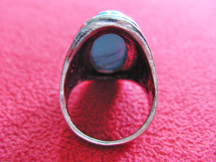 สินค้าหมดค่ะ แหวนหินเทอร์ควอยส์สีฟ้า โรเดียมสีเงิน(มีโชค)แบบ4ค่ะ