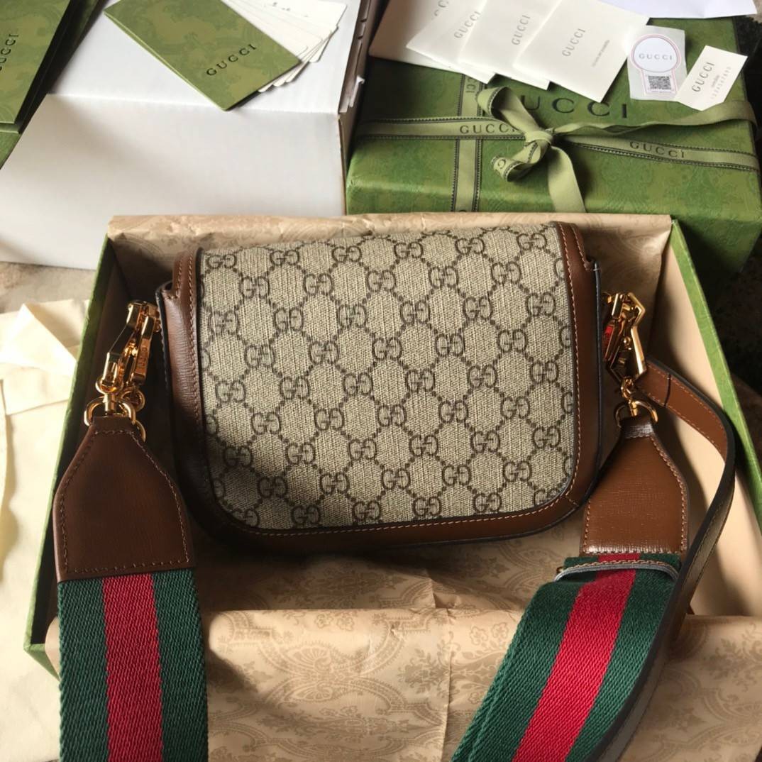 Gucci Horsebit 1955 mini bag GG Supreme in canvas พร้อมส่ง เกรดท็อปออรินอล งานเหมือนสุด หนังแท้ สวยงามตามรูป