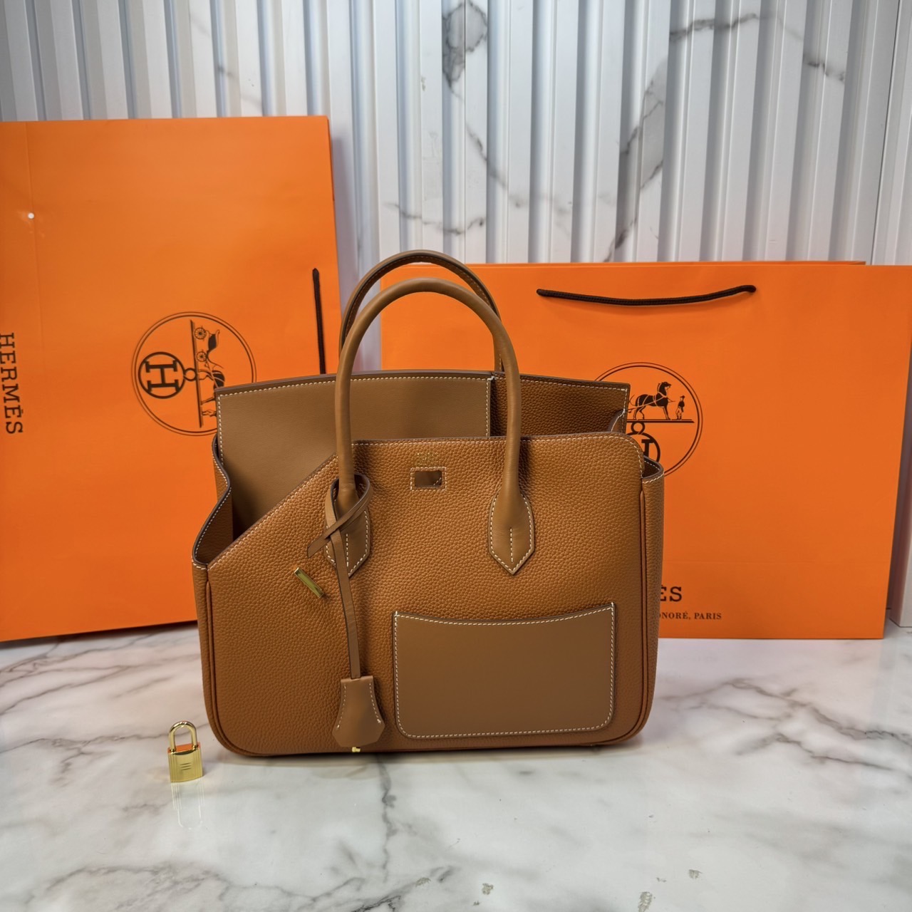 ORI หนังแท้ | Hermes Birkin Desordre 30 Bag กระเป๋าสะพายดีไซน์ใหม่ หรูหรา
