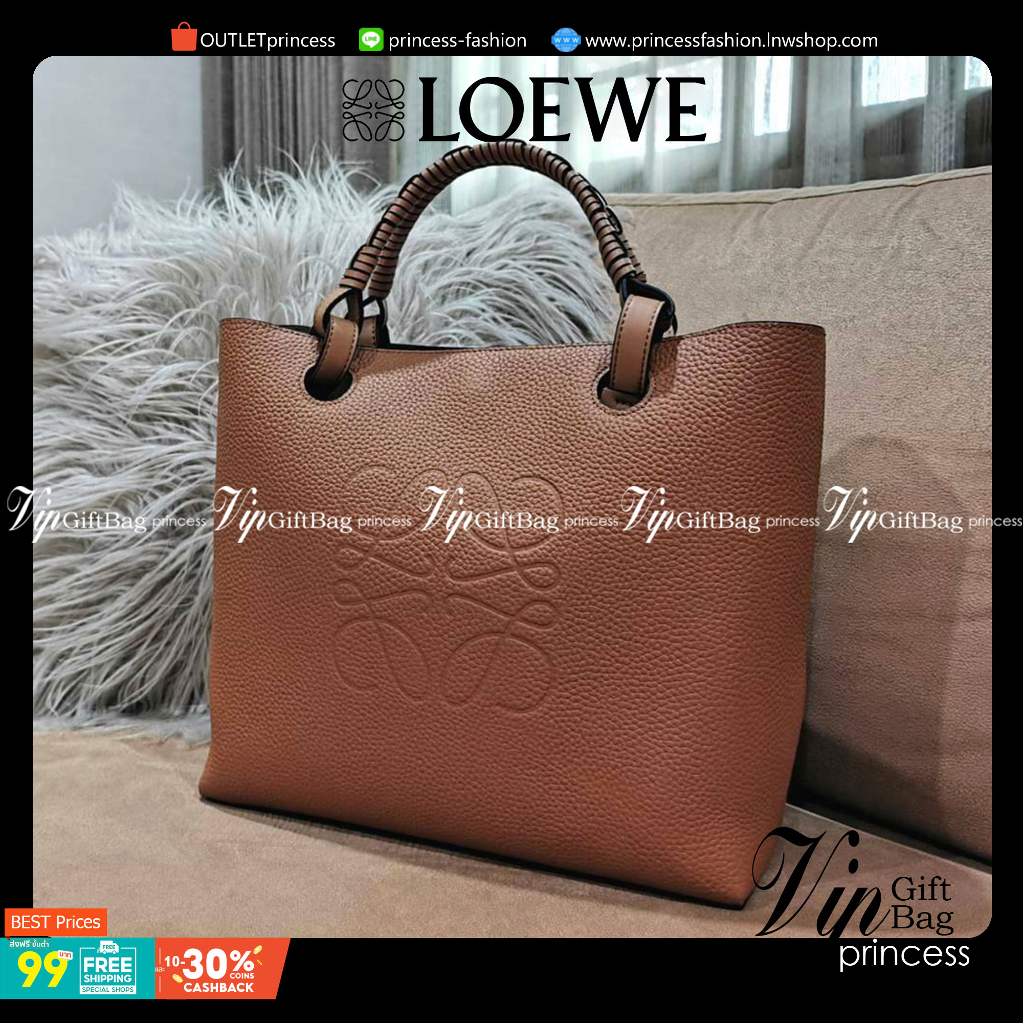 LOEWE HANDLE & SHOULDER BAG VIP GIFT WITH PURCHASE (GWP) กระเป๋าหนังแท้พรีเมี่ยมกิ๊ฟ Limited จาก LOEWE PERFUME DUTYFREE รุ่น Rare items สุดๆวัสดุหนังแท้ Lambskin แบบนิ่มเทคเจอร์สวยดีไซน์สุดหรูคงเอกลักษณ์แบรนด์ ภายในโล่งกว้าง ซับในหนังกลับ ใบใหญ่กำลังดีจุส