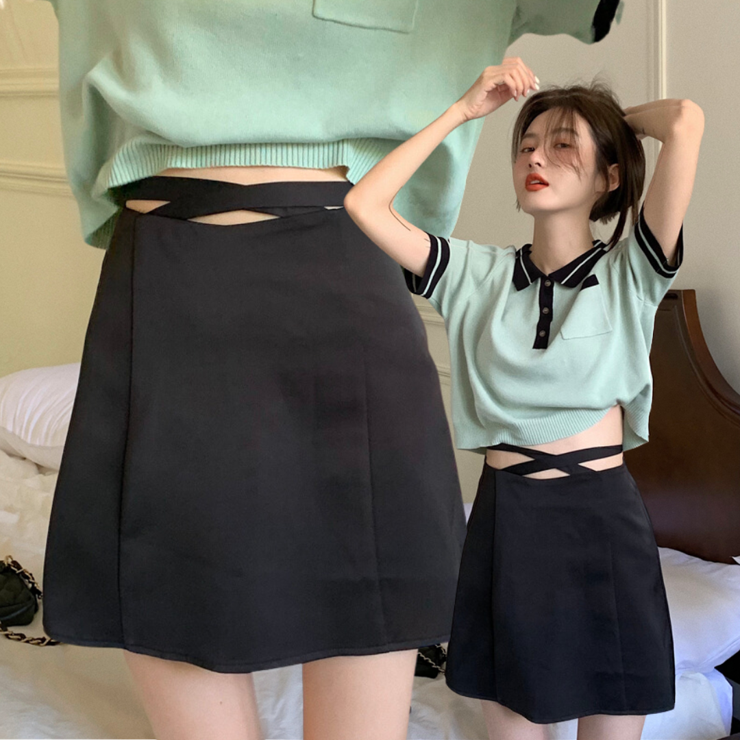 พร้อมส่ง 🌷🌞 Cupid skirt & tops เสื้อแขนสั้น กระโปรงทรงสวย (35528)