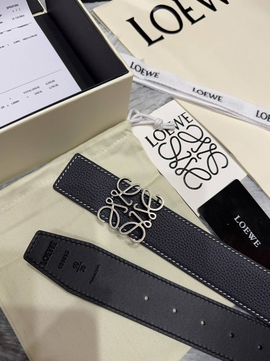 TOP ORI | หนังแท้ Loewe Belt / Loewe Anagram Leather Belt เกรดเทพดีสุด เข็มขัดโลเอเว่หนังแท้ สุดคลาสสิค วินเทจ เรียบง่าย ผู้ดี เป็นซิกเนเจอร์ ใช้งานเป็น everyday use ได้เลย