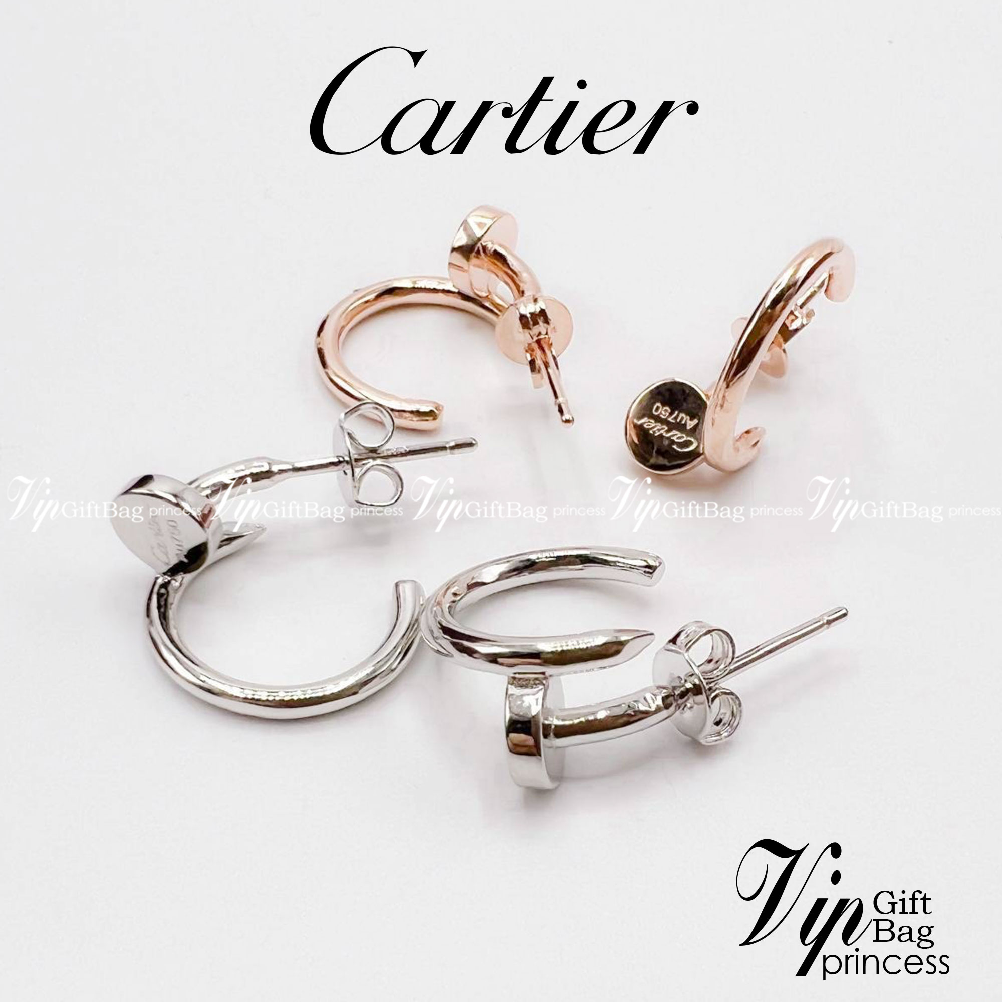 Cartier JUSTE UN CLOU EARRINGS ต่างหูตะปูคาเทียร์ เกรดออริจินิล ปั้มทุกจุด วัสดุคุณภาพดี ไม่ลอกไม่ดำ พร้อมกล่องหนาตามแบบปั้มลายแบรนด์ ภาพสินค้าถ่ายจากงานขายจริง ใช้งานต่างประเทศได้