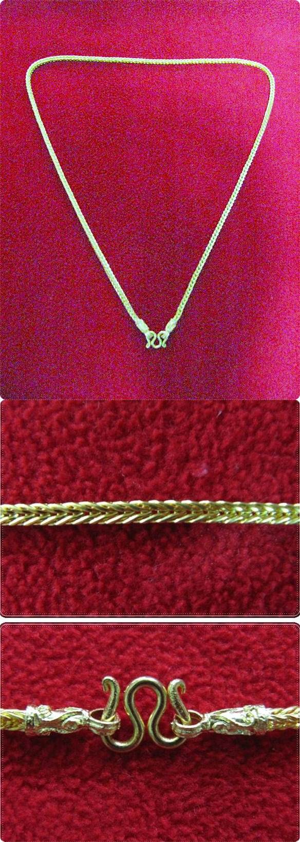 สินค้าหมดค่ะ สร้อยคอทองเหลืองลายกระดูกงูสี่เสา(ใส่คู่กับพระได้)แบบสั้นค่ะ