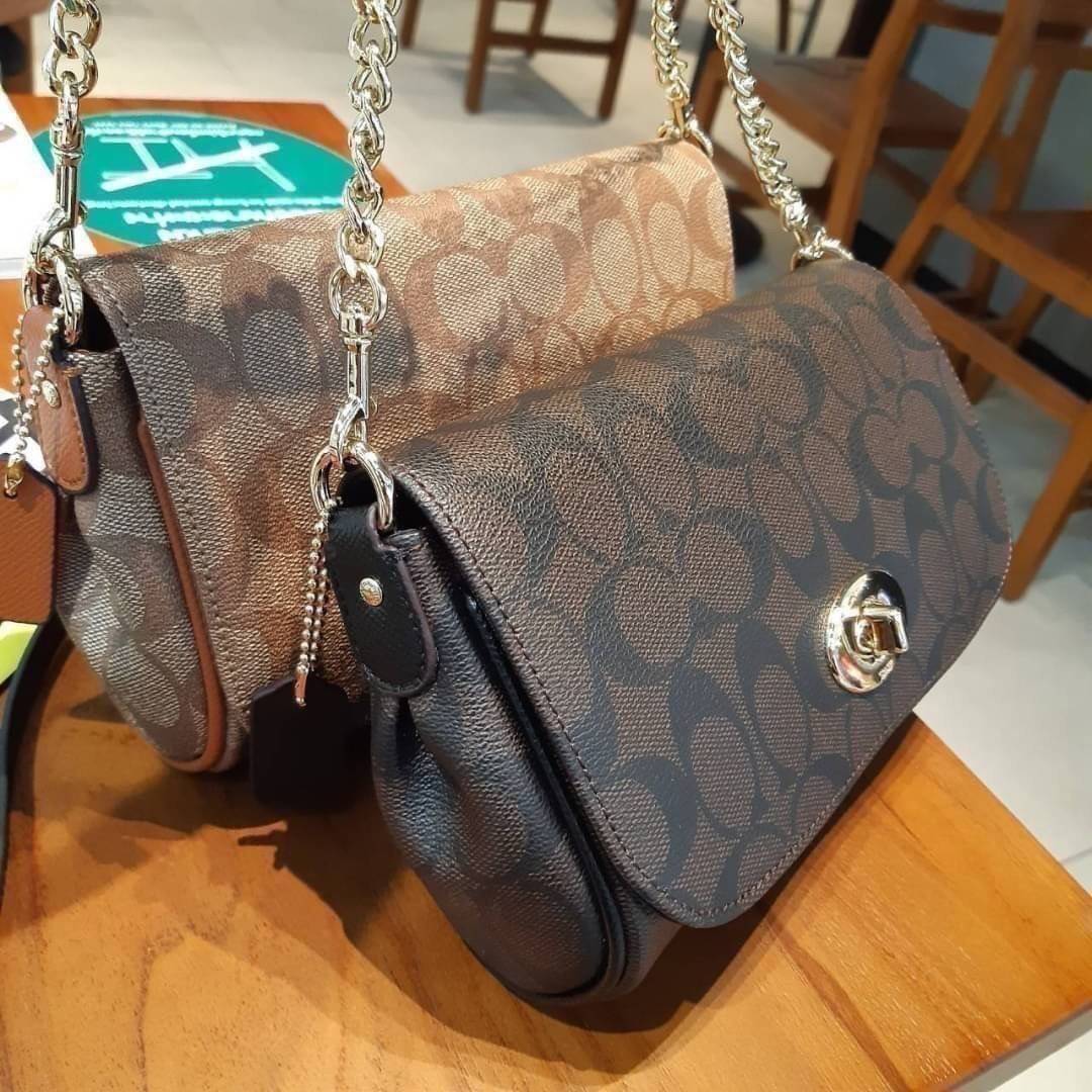 COACH F34615 MINI RUBY CROSSBODY IN SIGNATURE CANVAS ไอเท็มหายาก!! Best seller!! ยกให้น้องเลย!! 👍🎊👍💥 กระเป๋าสะพายข้างรูบี้ ทรงกะทัดรัด ไซส์กำลังดี ดีไซน์เรียบหรูในความเป็นเอกลักษณ์โค้ช ใช้งานง่าย สะดวก วัสดุหนังแคนวาสเคลือบ