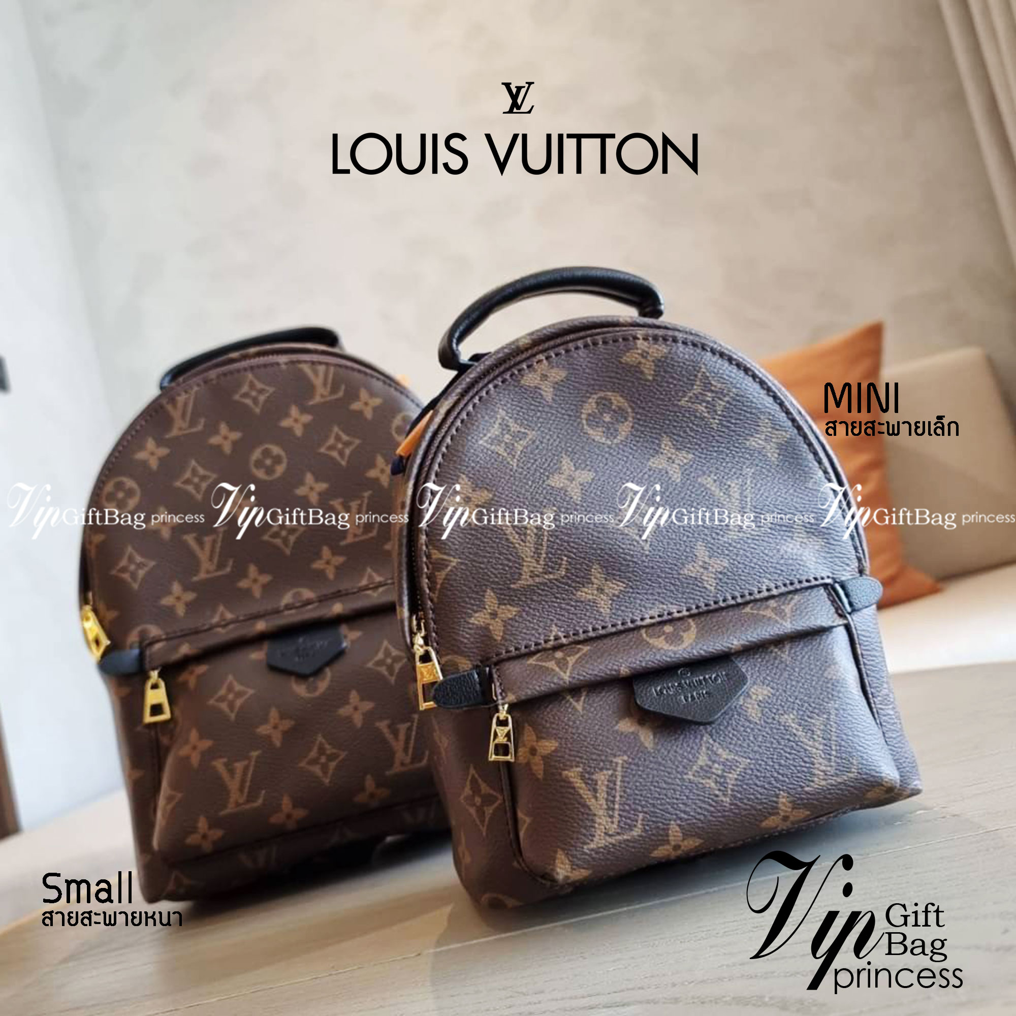 LV Backpack Size Mini | สายสะพายเล็ก ถอดได้ LV palm springs New in!! เข้าแล้วกับไอเท็มยอดฮิต หรูหราพร้อม box set สุดสวย ที่สุดของความคุ้มค่า LV palm springs กระเป๋าแบ็คแพ็ค มาให้เลือก 2 ไซส์ ขายดี วัสดุหนังแคนวาสคุณภาพดี มีช่องซิปแบ่งสัดส่วน ใบเล็กสายวะพา