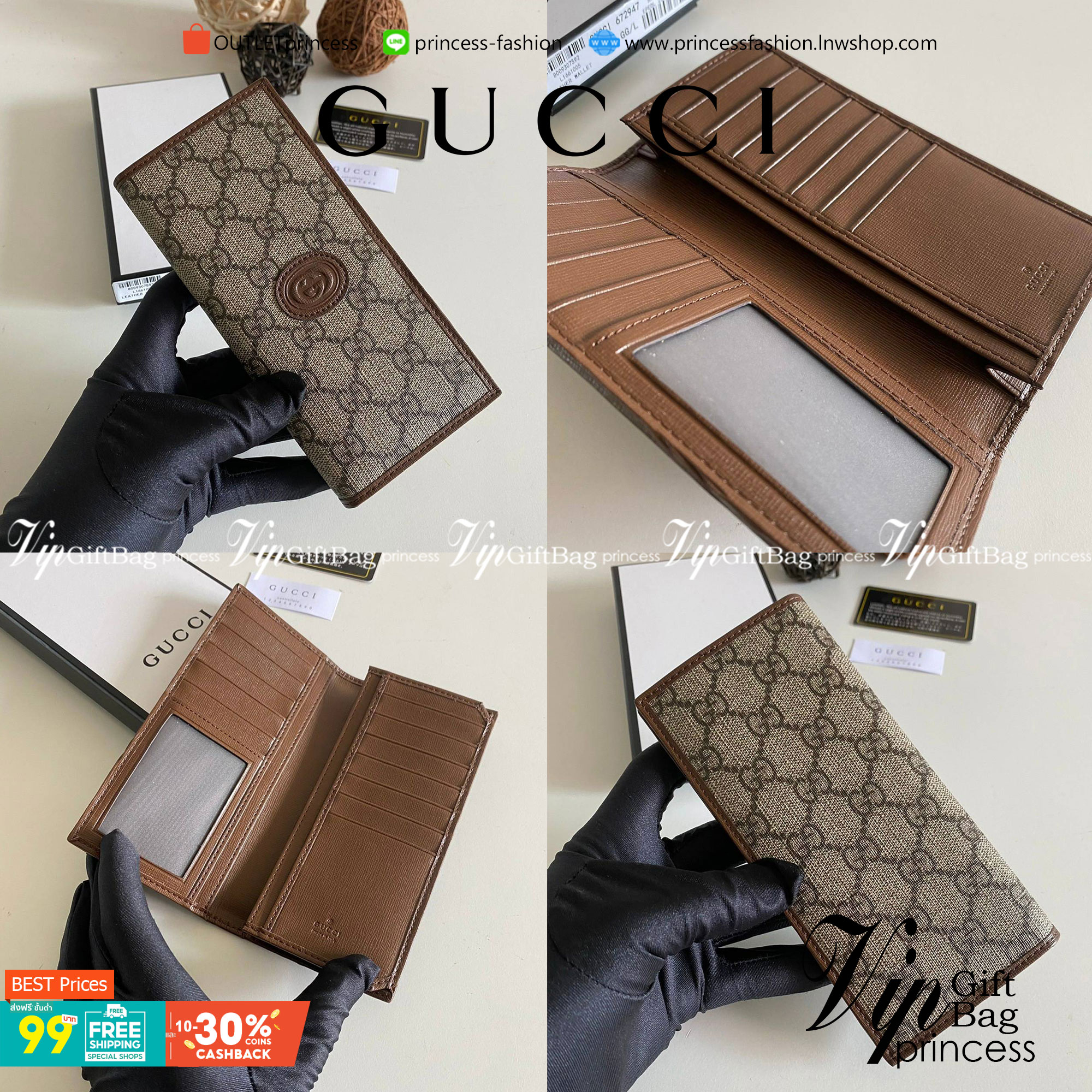 VIP 】Gucci Wallet long กระเป๋าสตางค์ใบยาวสำหรับผู้ชาย งานหนังแท้ รุ่นพิเศษครบเซ็ท ราคาคุ้มที่สุด ต้อนรับปีแห่งความปัง!! เอ็กซ์คลูซีฟมาก!!