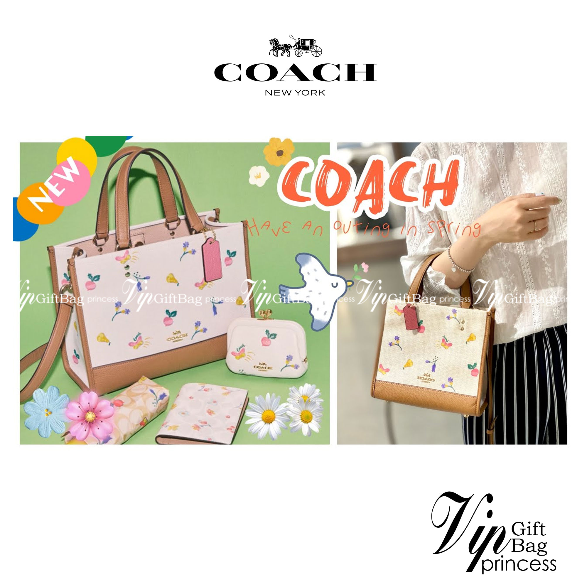 COACH DEMPSEY TOTE 22 WITH DREAMY VEGGIE PRINT (COACH C8253) พร้อมส่งที่ไทย