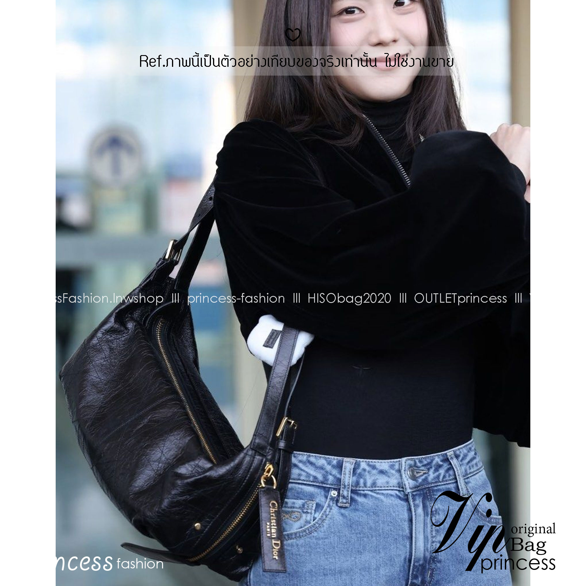 ORI หนังแท้ | DIOR D-Journey bag in leather กระเป๋าสะพายโฮโบทรงสวย รุ่นใหม่ล่าสุด ดีไซน์เรียบหรูลัคชูที่สุด มาพร้อมสายสะพาย2เส้นคู่แบบใหม่สุดเก๋