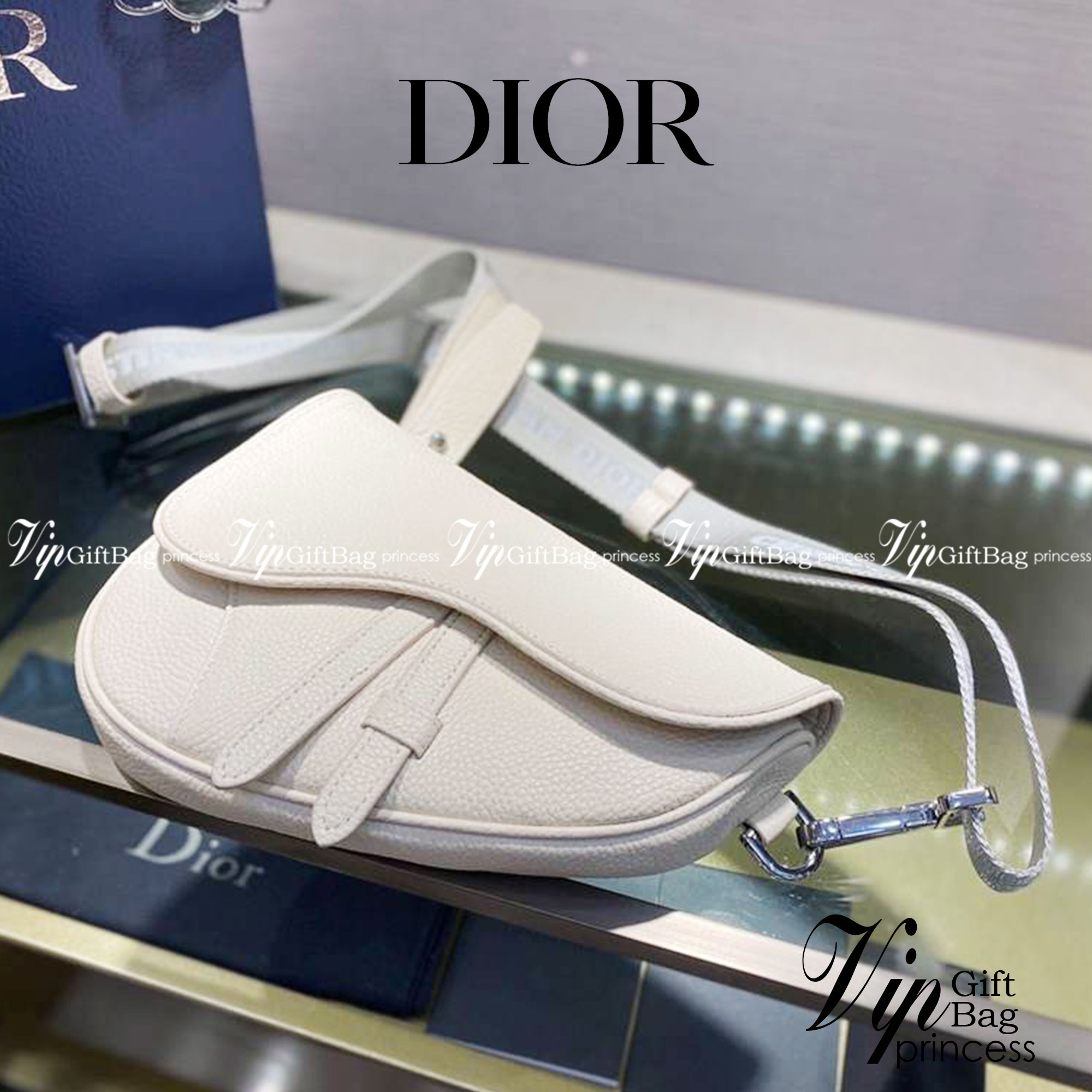 หนังแท้ DIOR GRAINED CAFLSKIN MINI SADDLE BAG พร้อมส่งที่ไทย งานหนังแท้ออริจินอล ภาพสินค้าถ่ายจากงานขายจริง ใช้งานต่างประเทศได้