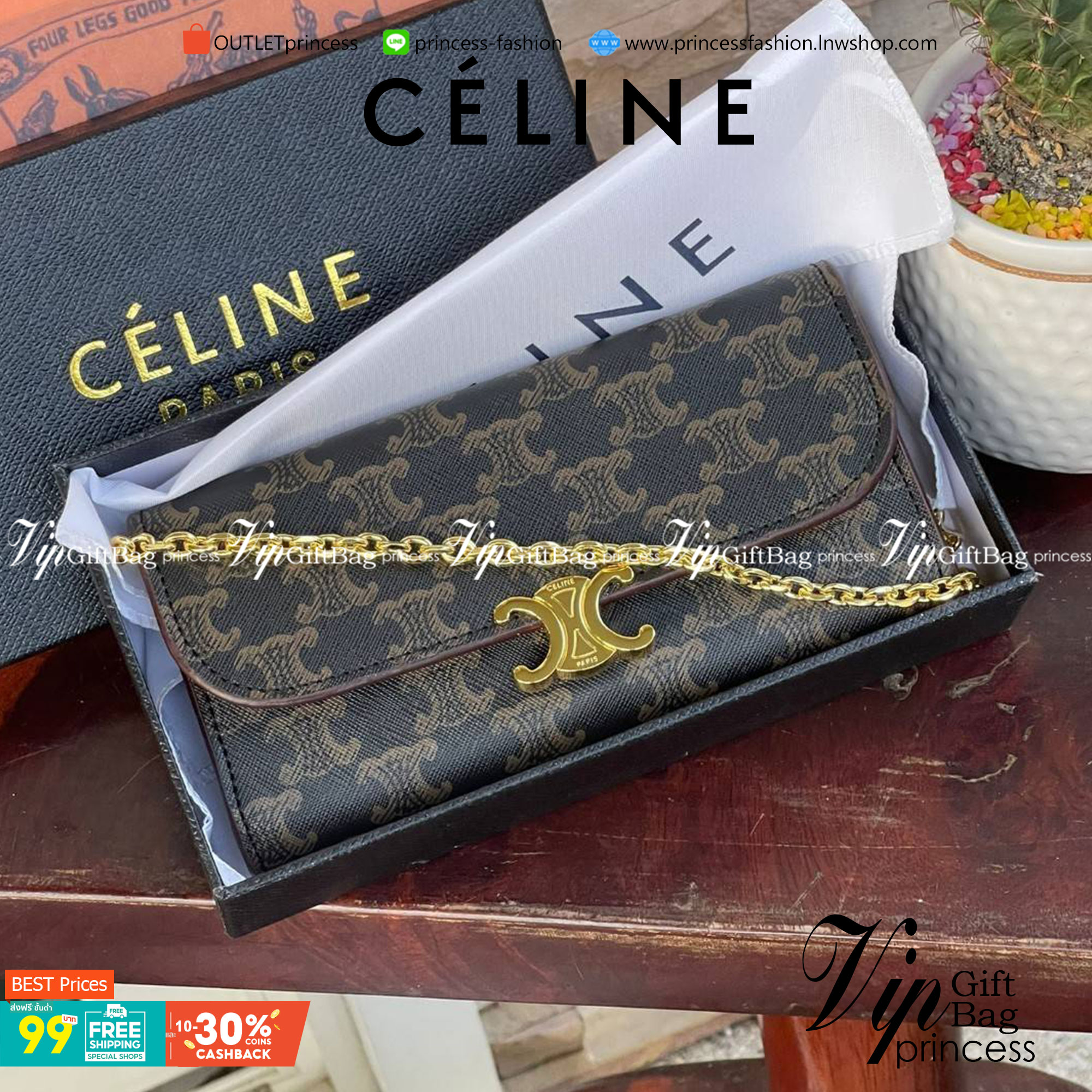 CELINE INSPIRED 2IN1 LONG WALLET ใครมีของที่ต้องจัดเก็บในปริมาณมาก จะต้องถูกใจกระเป๋าสตางค์ผู้หญิงใบนี้แน่นอน เนื่องจากมีช่องแยกย่อยสำหรับใส่ธนบัตร เหรียญ และบัตร รวมแล้วกว่า 10 ช่อง ให้คุณจัดเก็บของต่าง ๆ ได้เป็นสัดส่วน นอกจากนี้ ยังมีช่องใส่ของเบ็ดเตล็ด