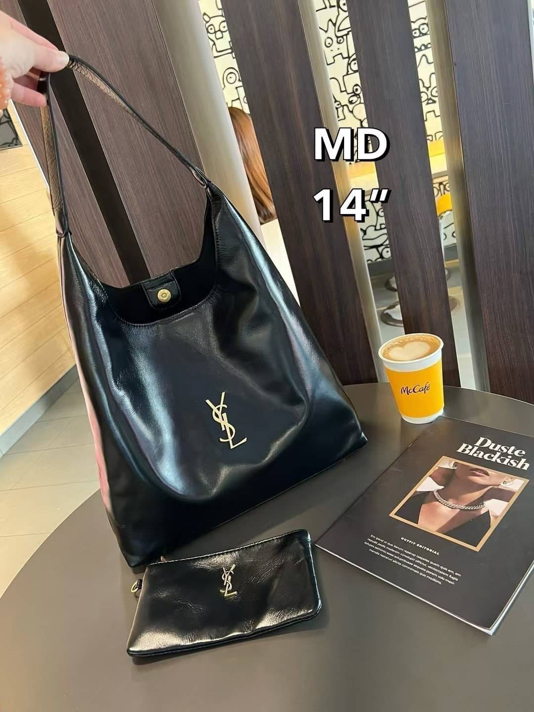 YSL Hobo Leather Bag / YSL Hobo Suede Bag กระเป๋าสะพายทรงโท้ทใบใหญ่รุ่นใหม่ หูจับในตัวใช้งานง่ายจุของได้เยอะ งานหนังเรียบและงานหนังกลับสีน้ำตาล ดีไซน์เรียบแต่หรู