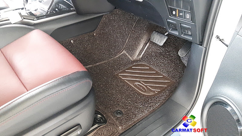พรมดักฝุ่นไวนิลTOYOTA FORTUNER ปี2015-20 พรมไวนิลฟอร์จูนเนอร์ รีดขอบ สีน้ำตาลเข้ม เต็มคัน