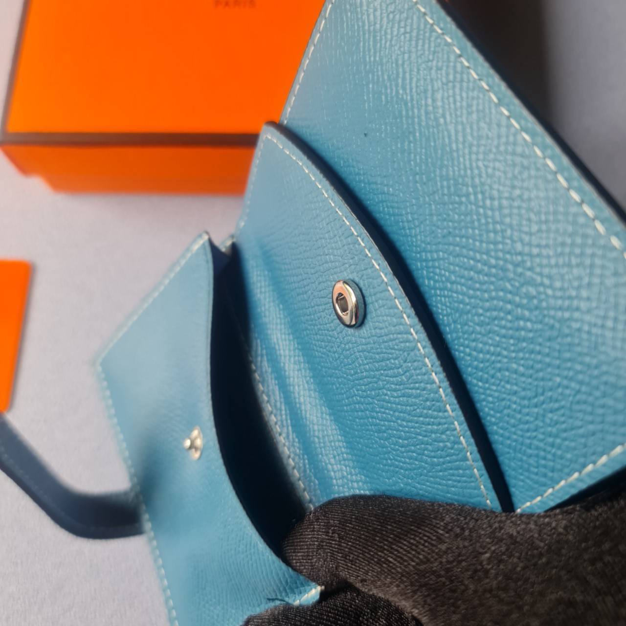 VIP หนังแท้ 】HERMES MINI BEARN WALLET UNISEX