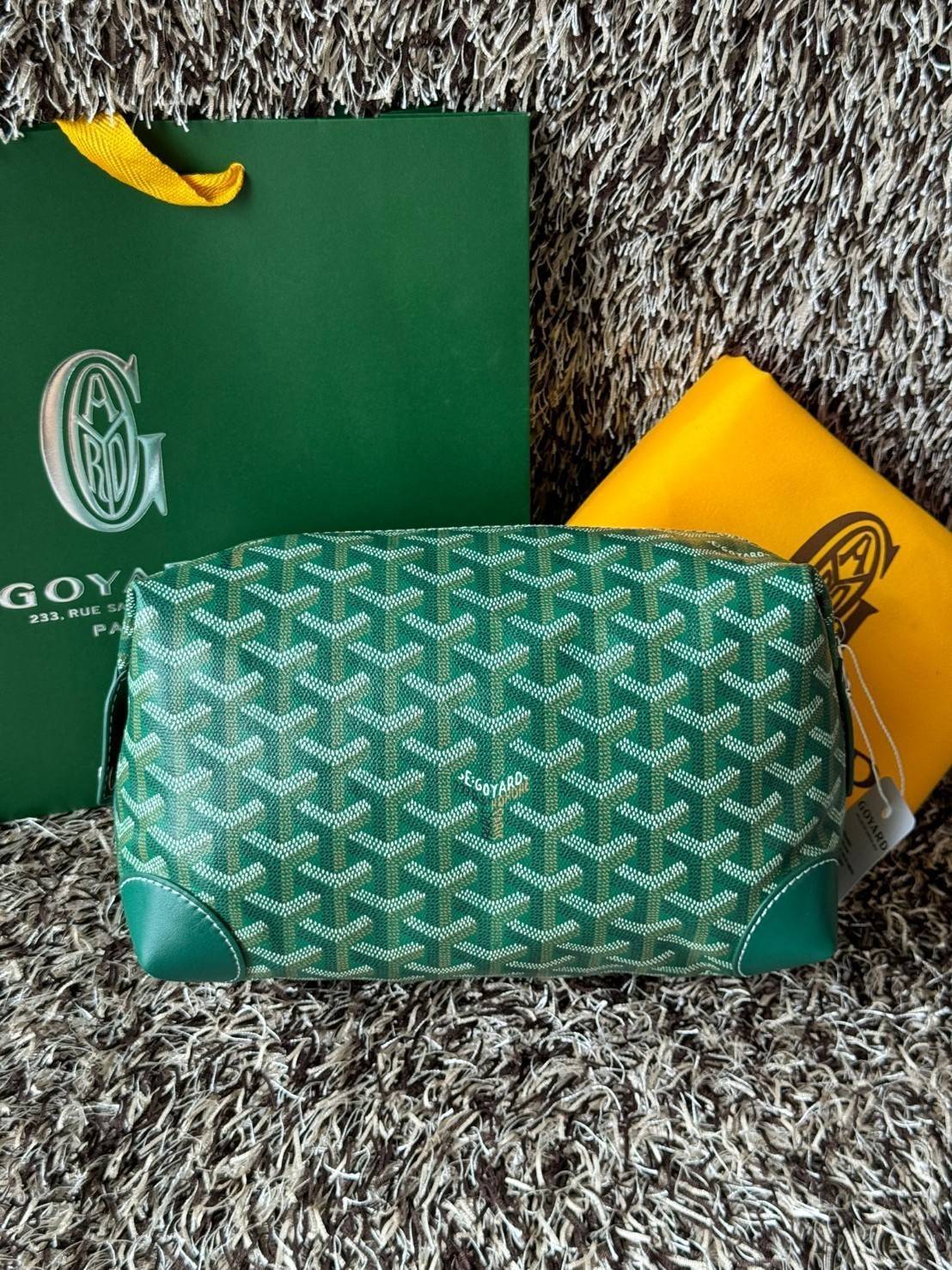 Goyard Bowling 25 Toiletry Bag กระเป๋าทรงพอชใช้งานง่ายกะทัดรัด รุ่นขายดี ใช้ได้ทั้งชายหญิง