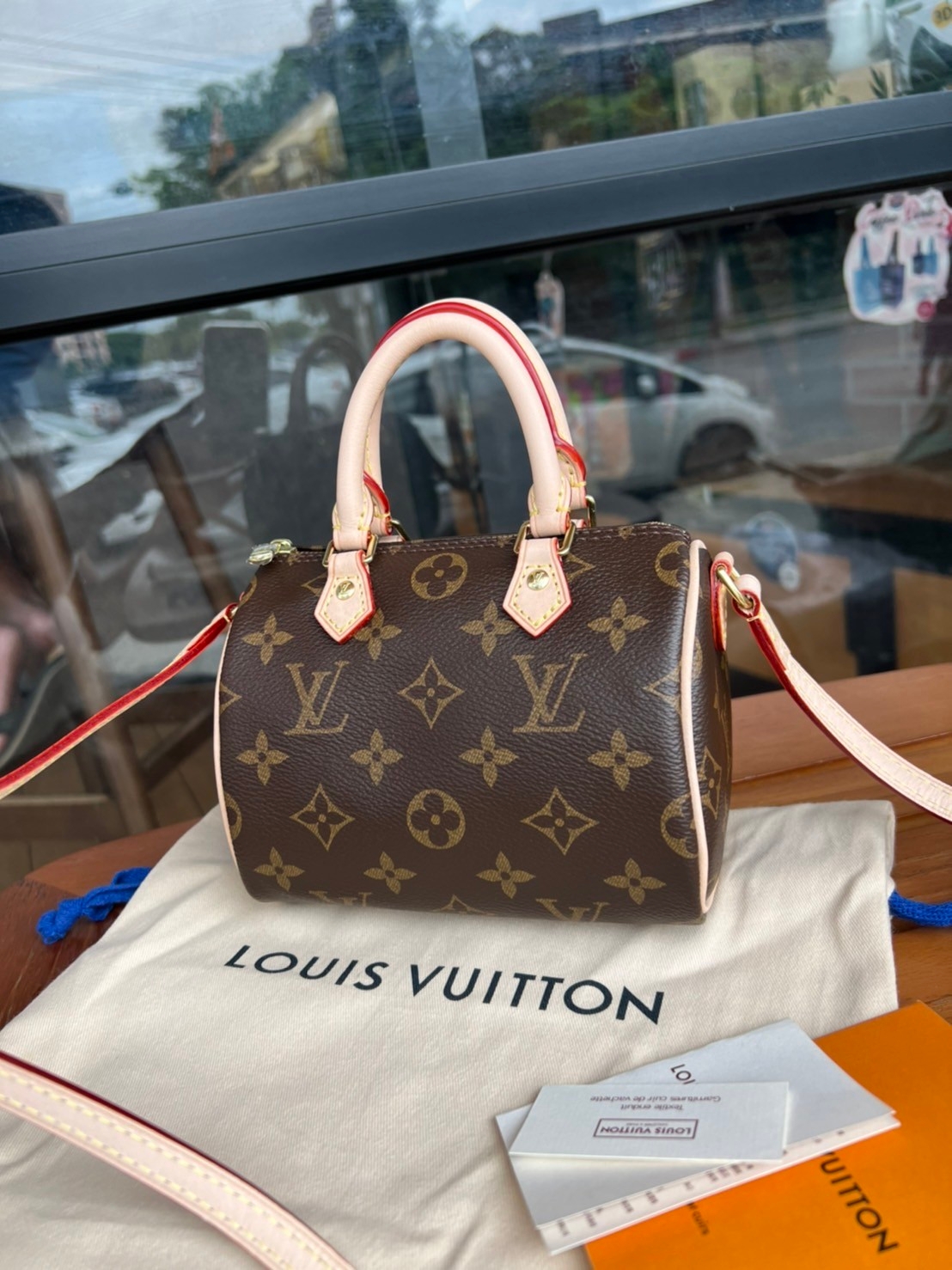 LV Nano Speedy Monogram / LV Bag เกรดออริพร้อมส่ง กระเป๋าสะพายข้างไซส์มินิ วัสดุหนังแคนวาส