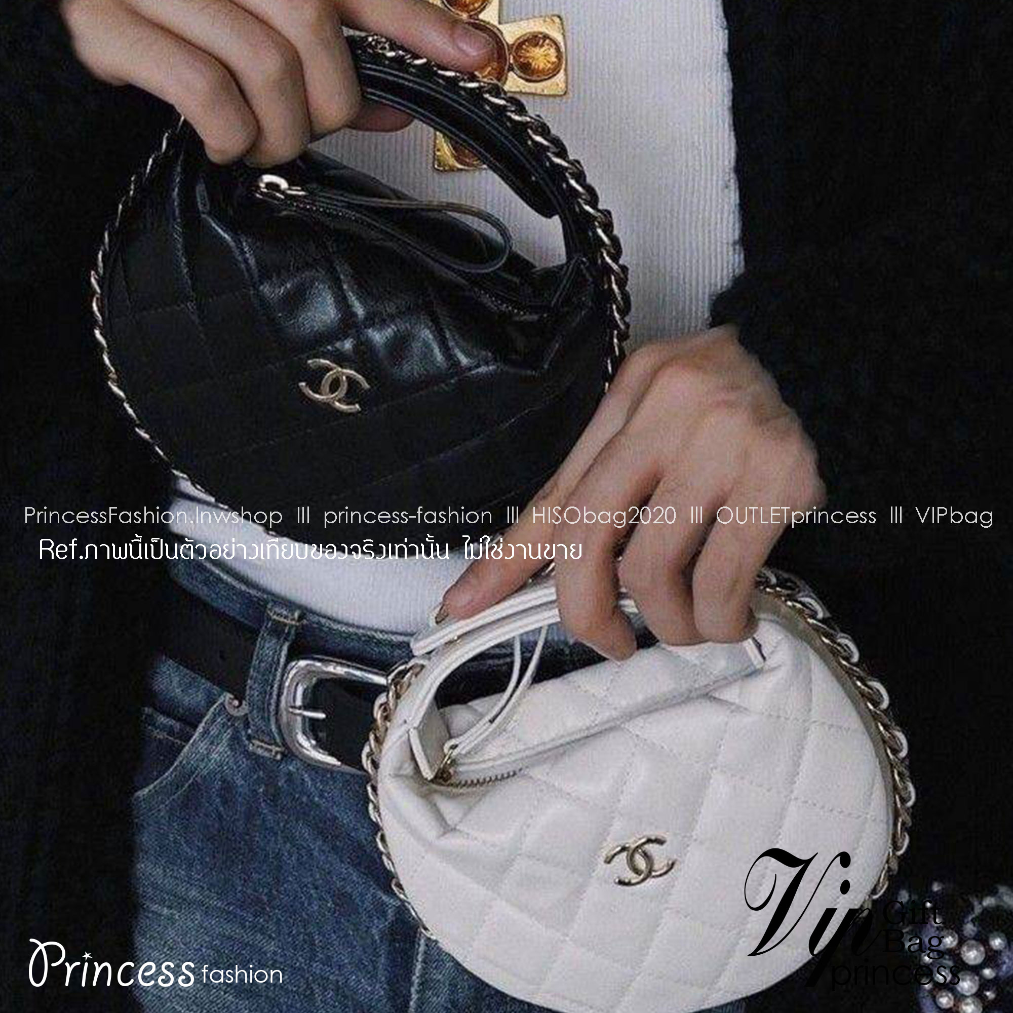 Chanel Pouch Hot item 2023 กระเป๋าสะพายกึ่งพอช ใบเล็กน่ารักน่าใช้ ถือไปไหนก็อัพลุคปัง วัสดุหนังแกะ สัมผัสนิ่มมือ หูจับในตัว ปรับได้อีกเล็กน้อย มาพร้อมสายสะพายโซ่