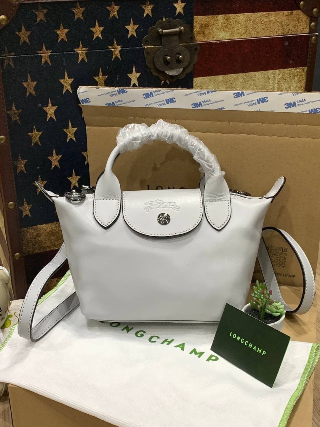 ของแท้ 100% Longchamp LE PLIAGE CUIR TOP HANDLE BAG Color: Black,Orange,Sienna, Navy,Nordic,Grey,Lichen