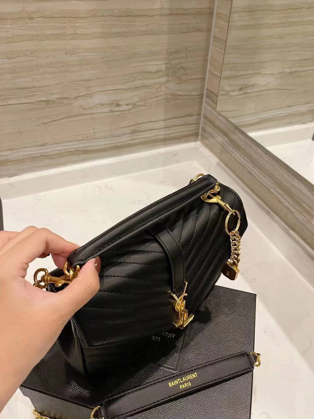 Saint Laurent medium College quilted leather shoulder bag