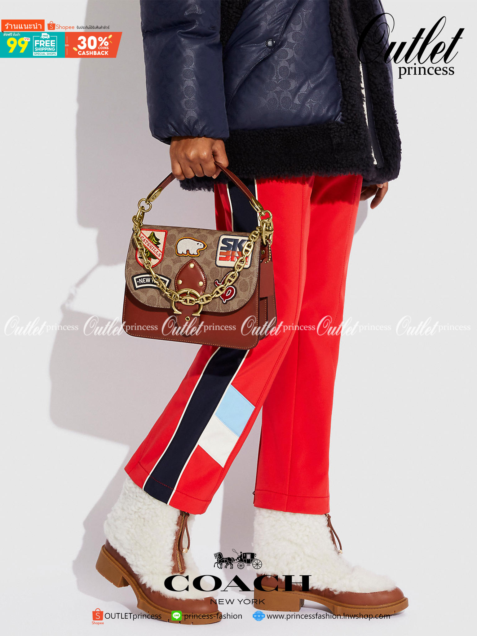 OUTLET 】COACH BEAT SHOULDER BAG IN SIGNATURE CANVAS WITH PATCHES (C6837) ไหวมั้ยเนี้ย!! สวยฟาดอีกแล้วนะยูวว 🤩🌺คอลเลคชั่นใหม่สุดปัง อลังเวอร์!//กระเป๋าถือ สะพายไหล่ลาย SIGNATURE ตกแต่งความเก๋ด้วยแผ่นแปะลวดลายที่มีเฉพาะจาก COACH คอลเลคชั่นนี