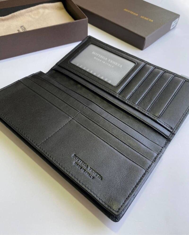 พรีเมี่ยมกิ๊ฟแท้ 100% 】Bottega Veneta Intrecciato Leather Bifold Wallet